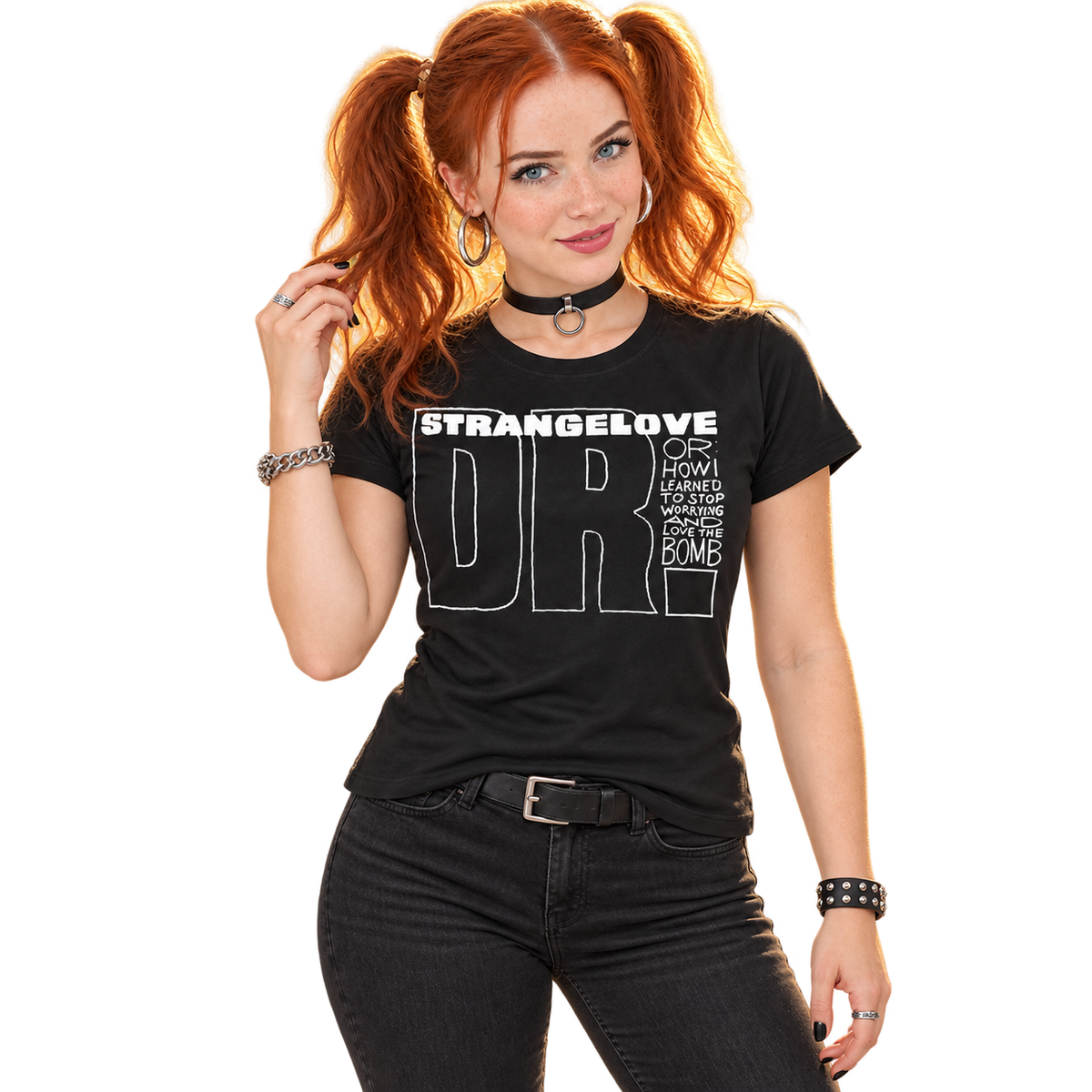 DR. STRANGELOVE, OR: HOW I LEARNED TO STOP WORRYING AND LOVE THE BOMB - TITLE TREATMENT BLACK T-SHIRT