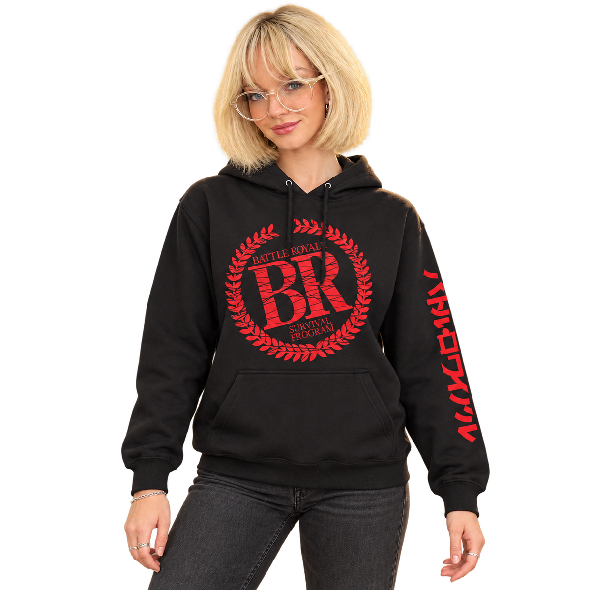 BATTLE ROYALE: "LOGO" HOODED PULLOVER SWEATSHIRT