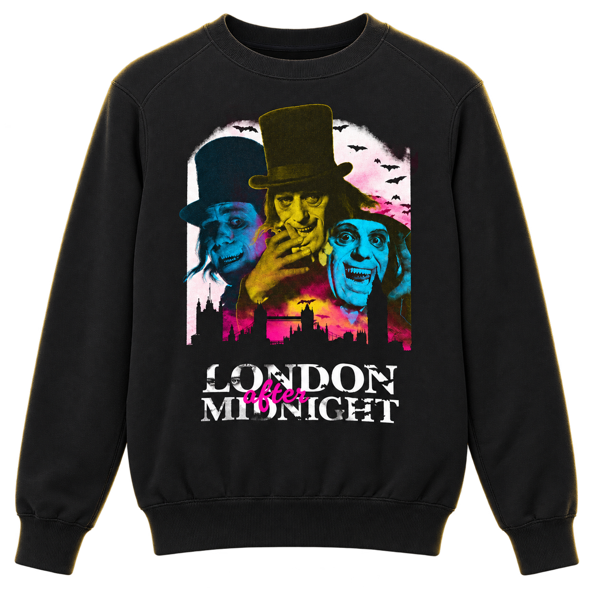 LONDON AFTER MIDNIGHT: 3 FACES CREWNECK SWEATSHIRT