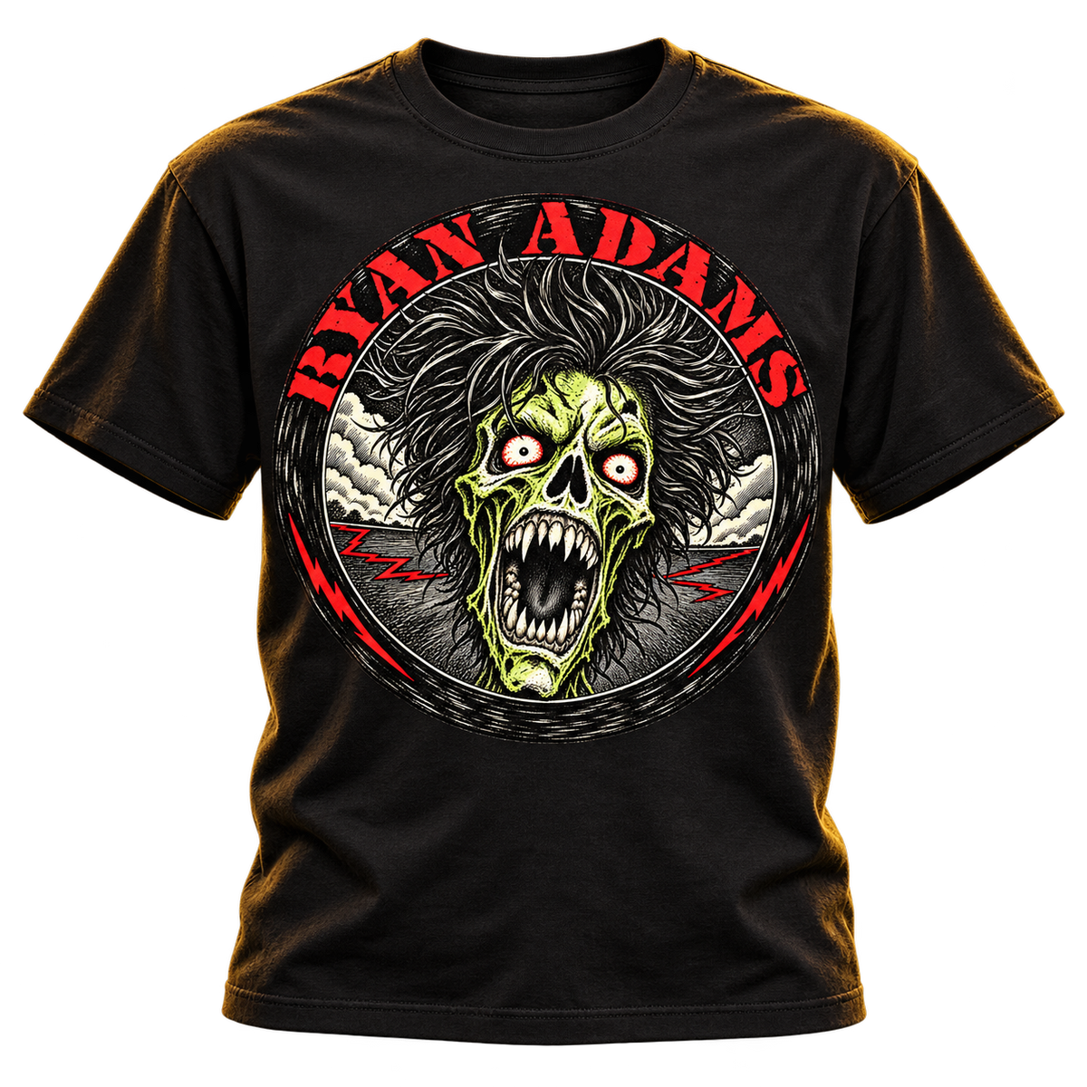 RYAN ADAMS / PAX AM "RA ROUND SKULL" T-SHIRT