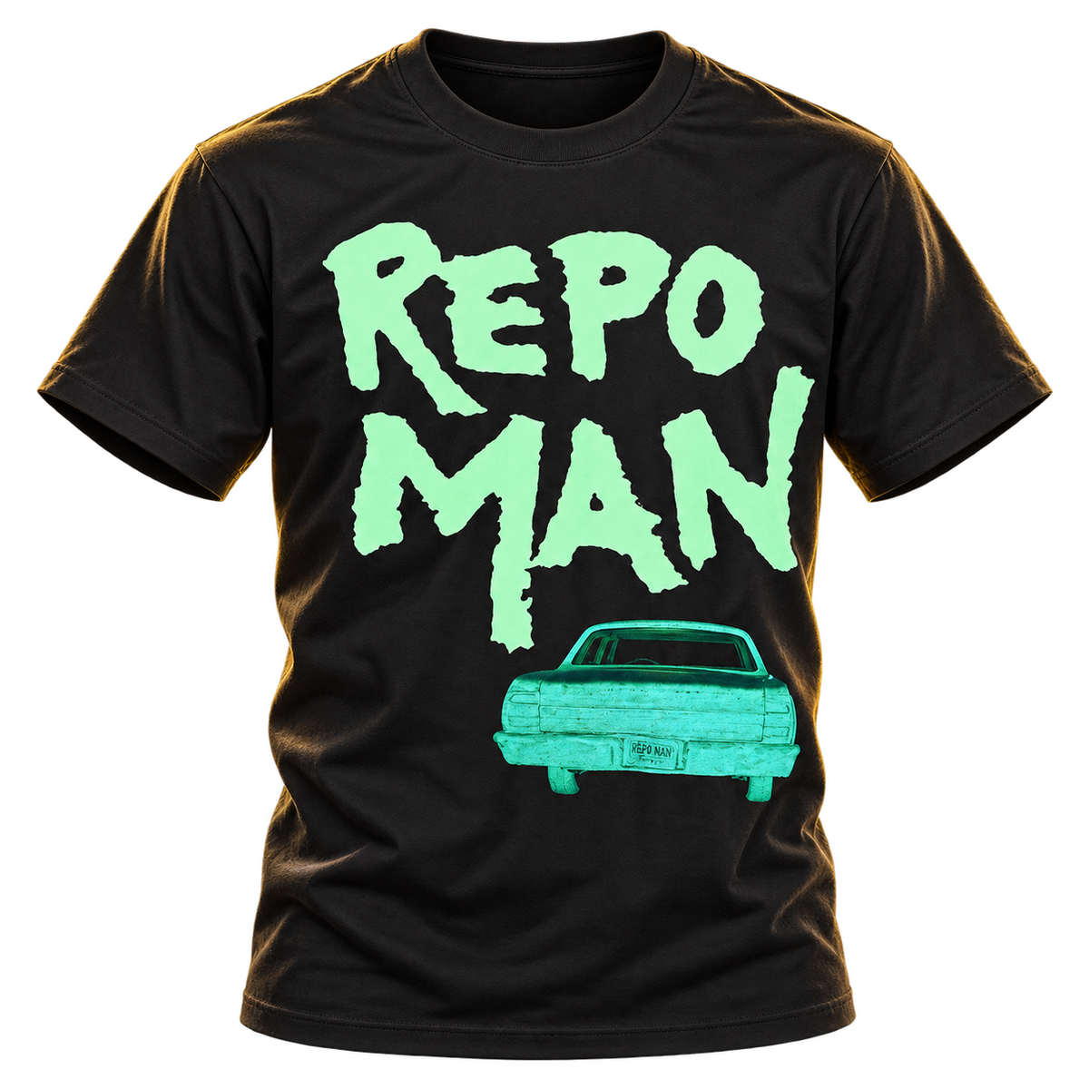 REPO MAN: CAR & LOGO GLOW IN THE DARK T-SHIRT