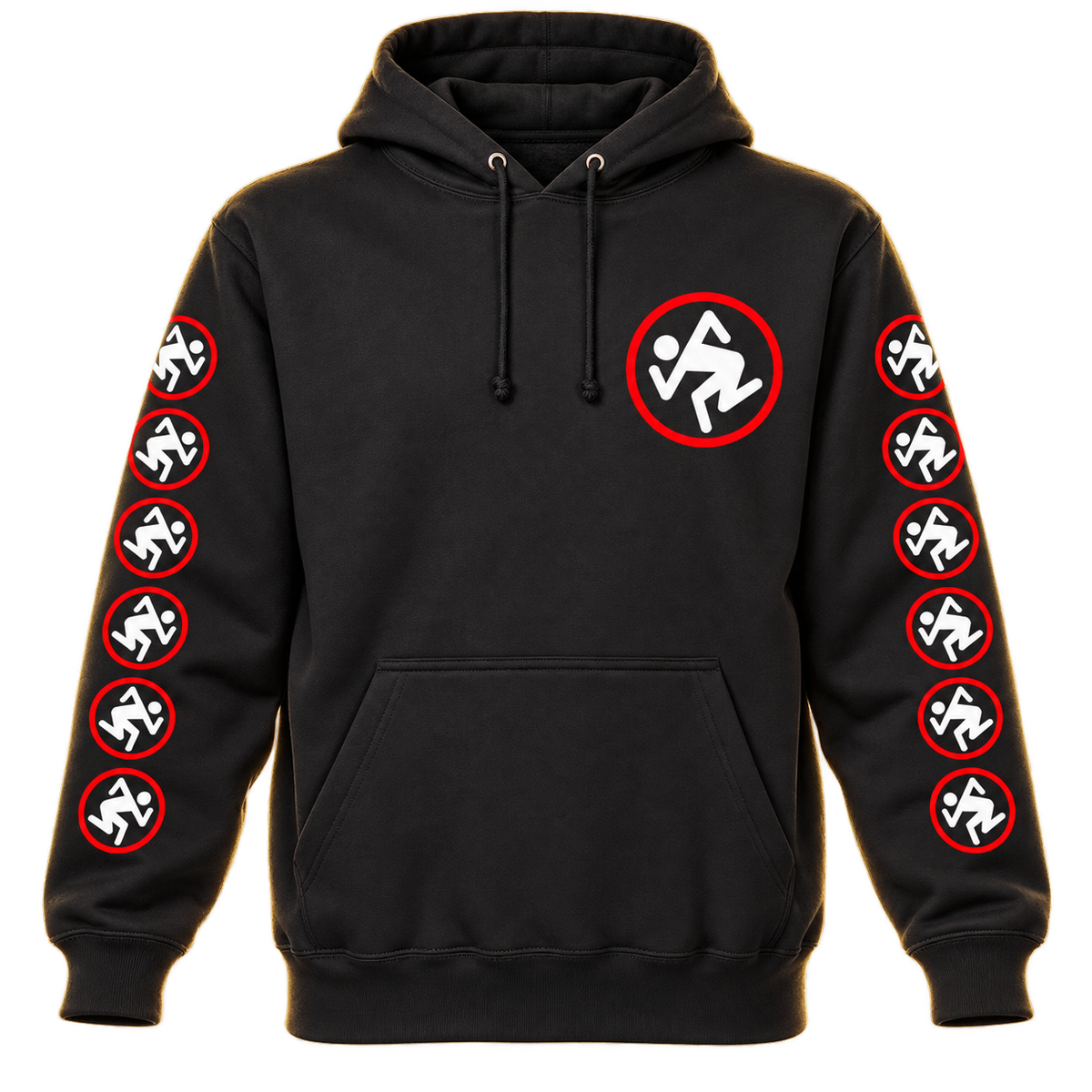 D.R.I.: "SKANKING MAN SCRATCH LOGO" HOODED PULLOVER SWEATSHIRT