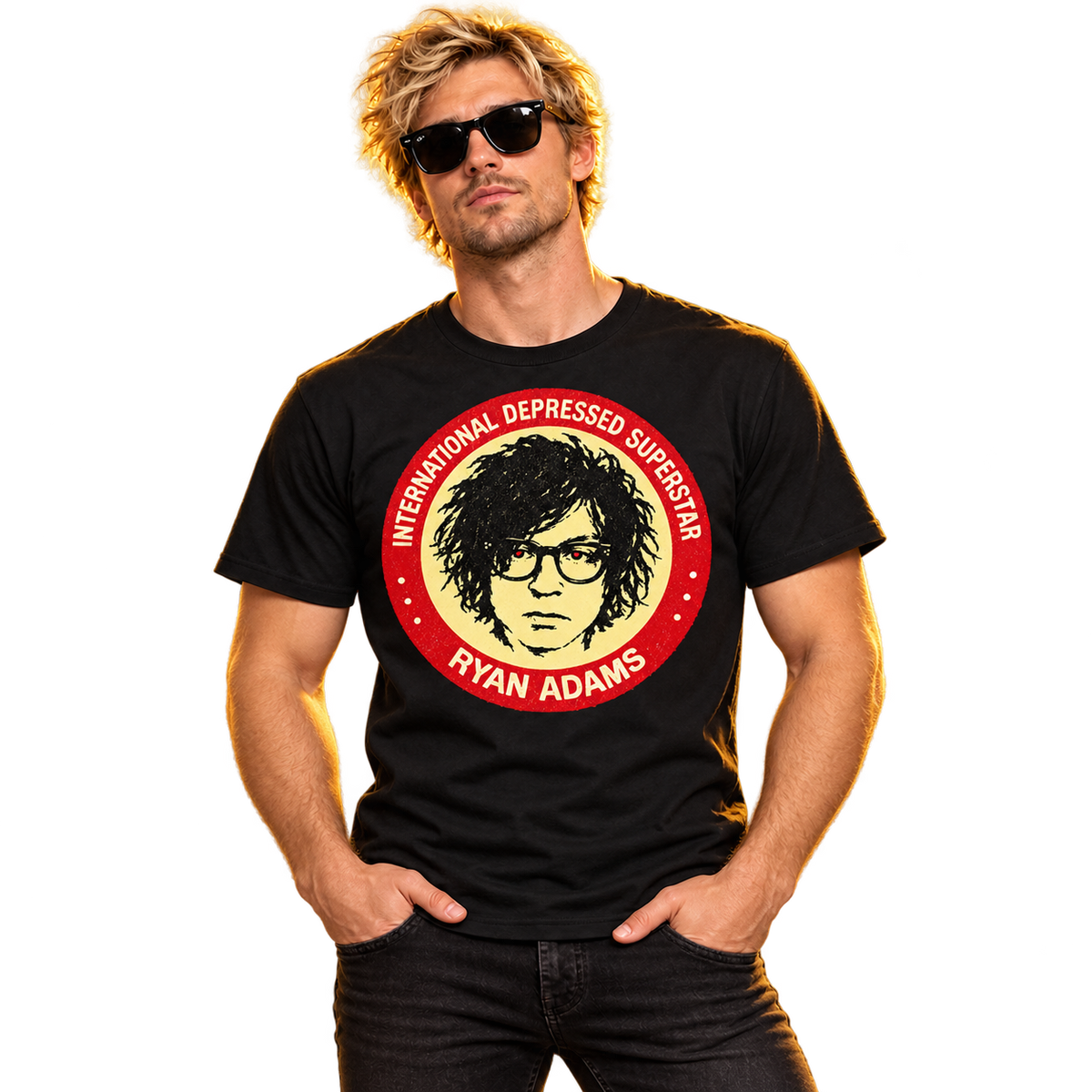 RYAN ADAMS / PAX AM "INTERNATIONAL DEPRESSED SUPERSTAR" T-SHIRT