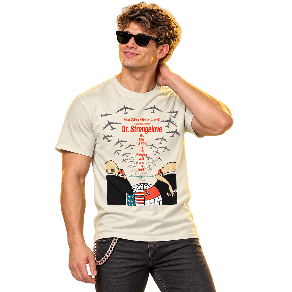 DR. STRANGELOVE, OR: HOW I LEARNED TO STOP WORRYING AND LOVE THE BOMB - USA POSTER NATURAL T-SHIRT