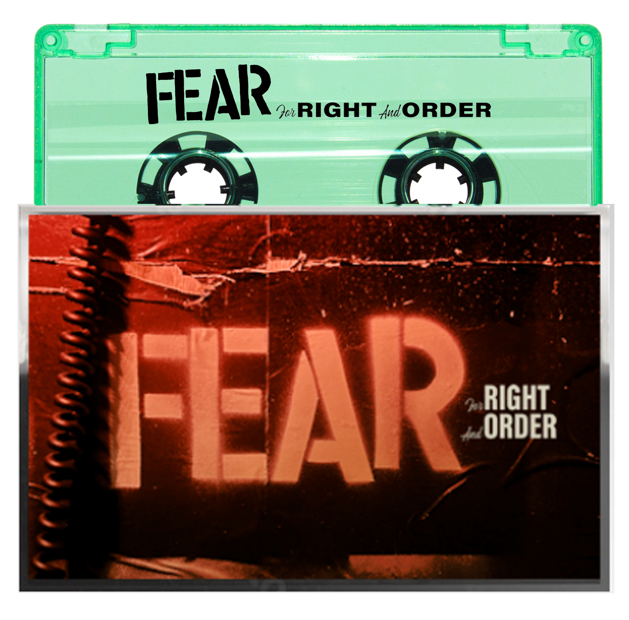 FEAR "FOR RIGHT AND ORDER" LIMITED EDTION COKE BOTTLE CLEAR CASSETTE (FEATURES  BONUS TRACKS) - PRE ORDER