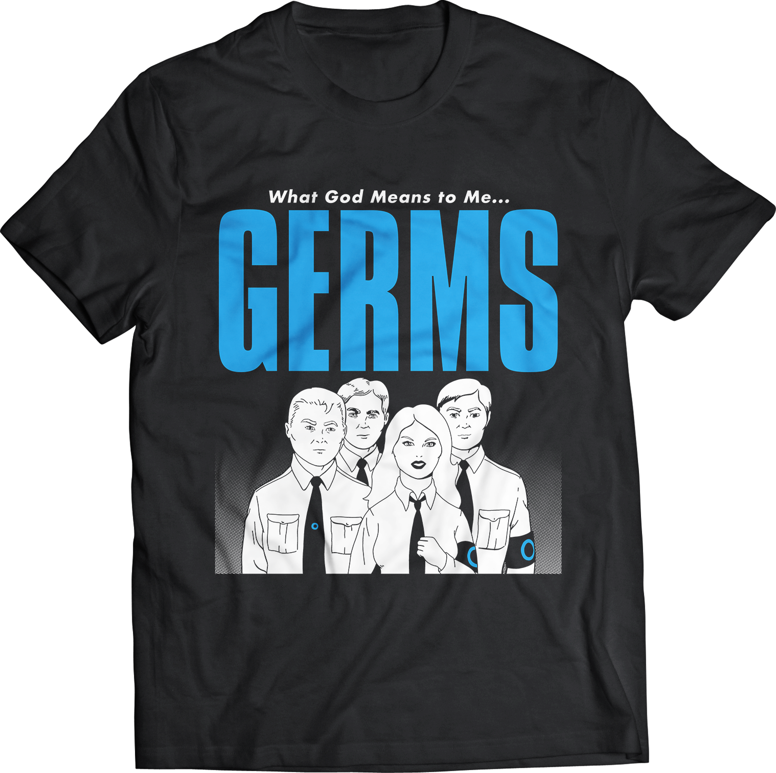 GERMS "WHAT GOD MEANS TO ME" BLACK T-SHIRT