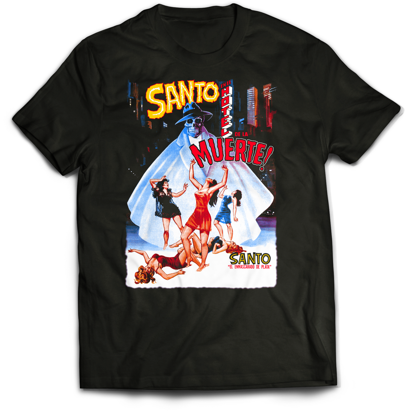 ATOM AGE: LOS LUCHADORES: EL SANTO - "EL HOTEL DE LA MUERTE" T-SHIRT