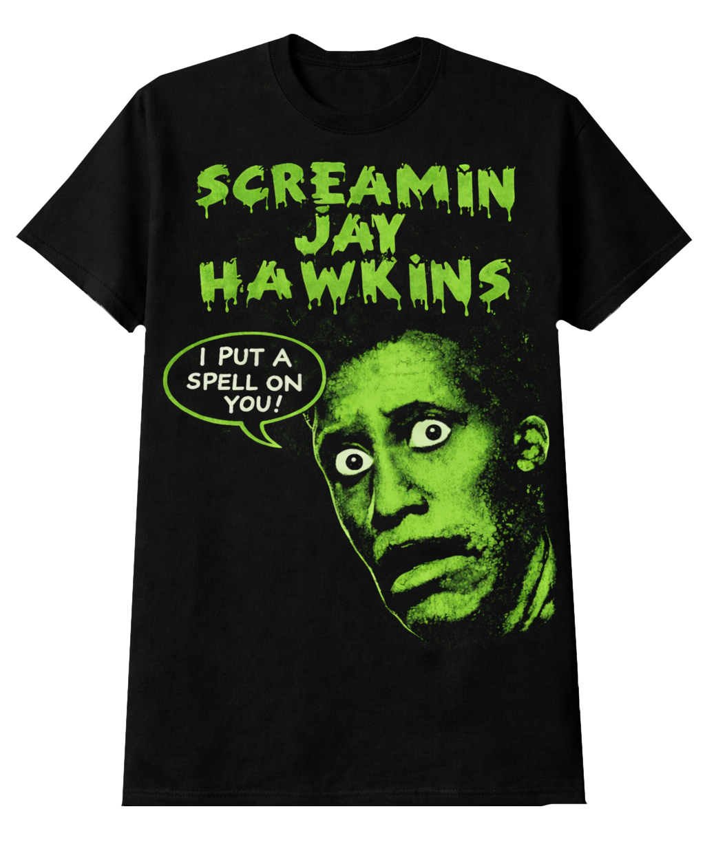SCREAMIN' JAY HAWKINS - GLOW IN THE DARK "FLYER" T-SHIRT