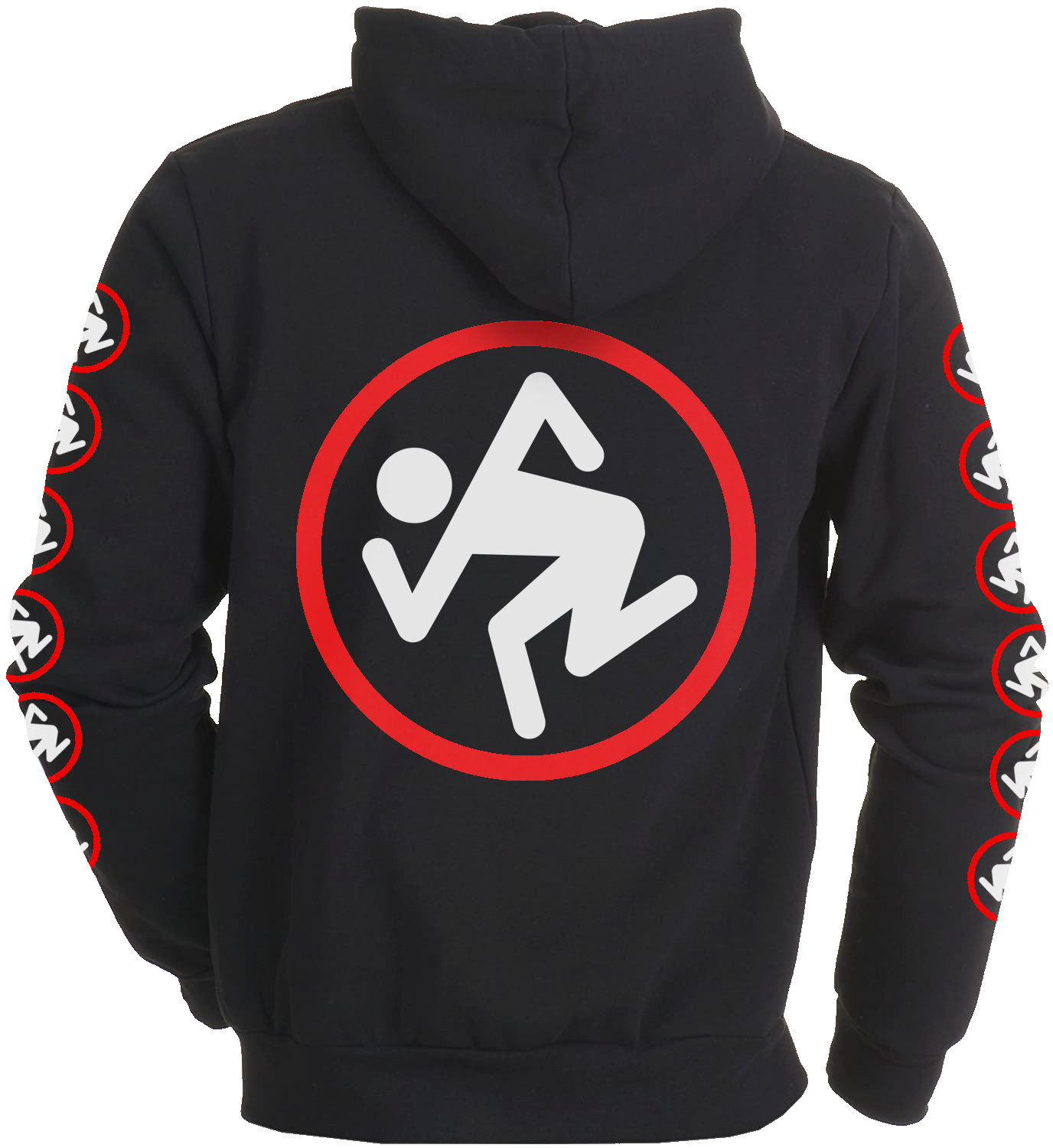 D.R.I.: "SKANKING MAN SCRATCH LOGO" HOODED PULLOVER SWEATSHIRT