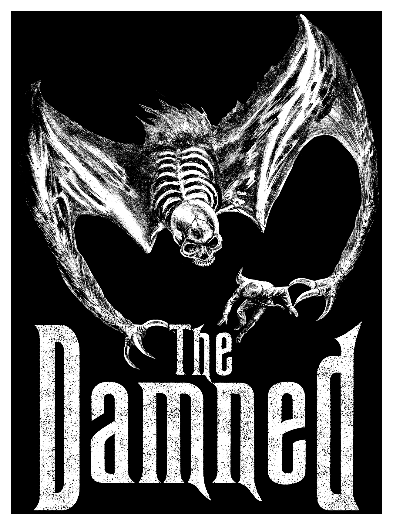 DAMNED "CREEPY BAT" 2022 TOUR LIMITED EDITION SILK SCREENED POSTER