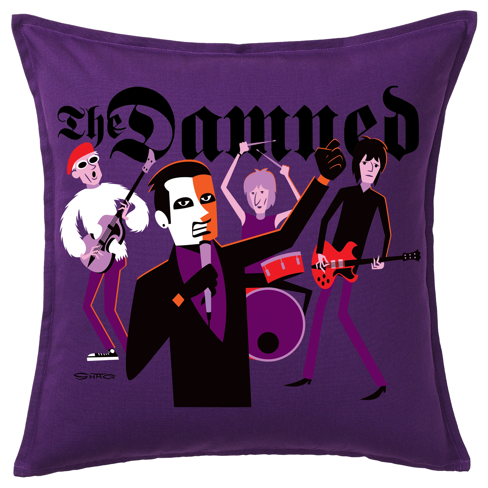 DAMNED X SHAG "ORIGINAL LINEUP" LIMITED EDITION PURPLE PILLOW