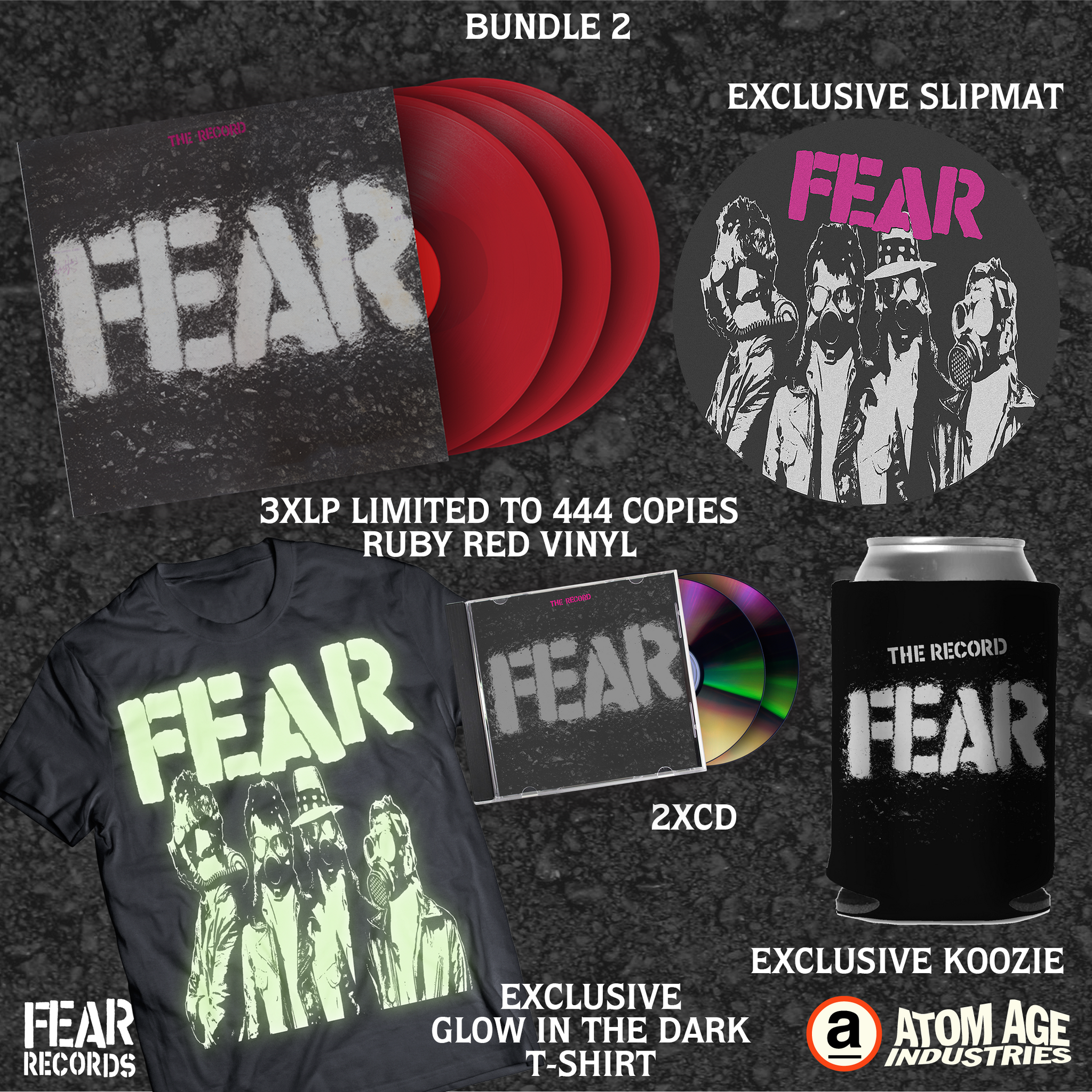 FEAR:  "FEAR THE RECORD" LIMITED EDITION 3LP RED VINYL SET BUNDLE 2 ***PREORDER- ORDERS CLOSED***