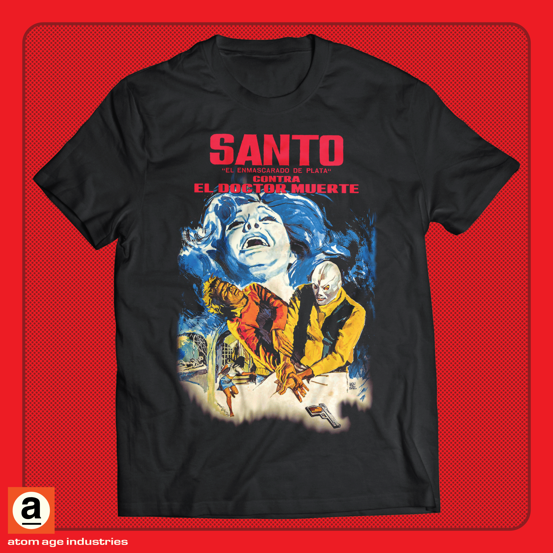 ATOM AGE: LOS LUCHADORES "SANTO CONTRA EL DOCTOR MUERTE" T-SHIRT