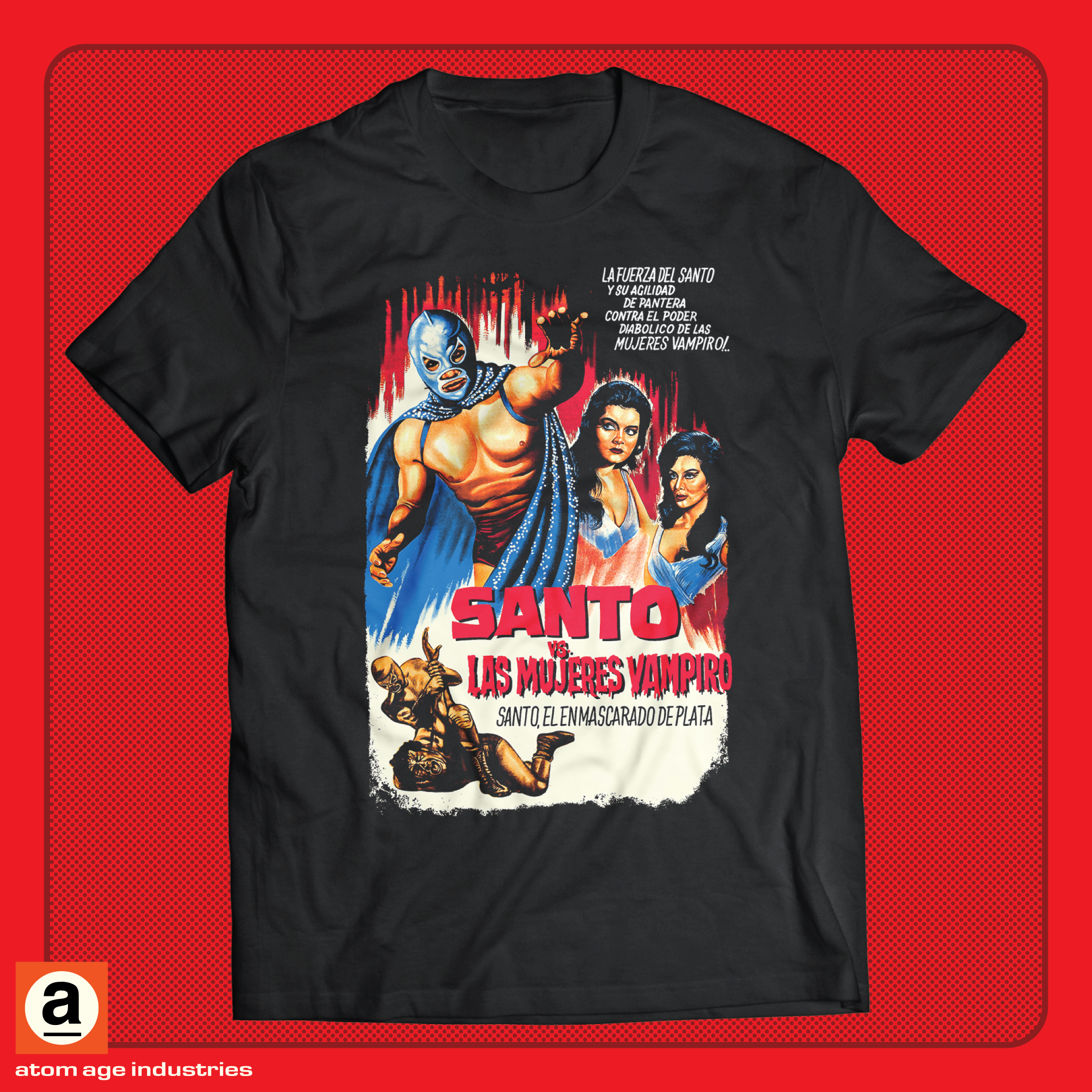 ATOM AGE: LOS LUCHADORES "SANTO VS. LAS MUJERES VAMPIRO" T-SHIRT