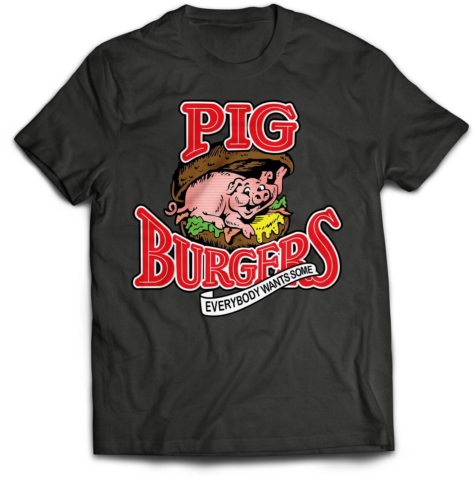 BETTER OFF DEAD "PIG BURGERS LOGO" BLACK T-SHIRT