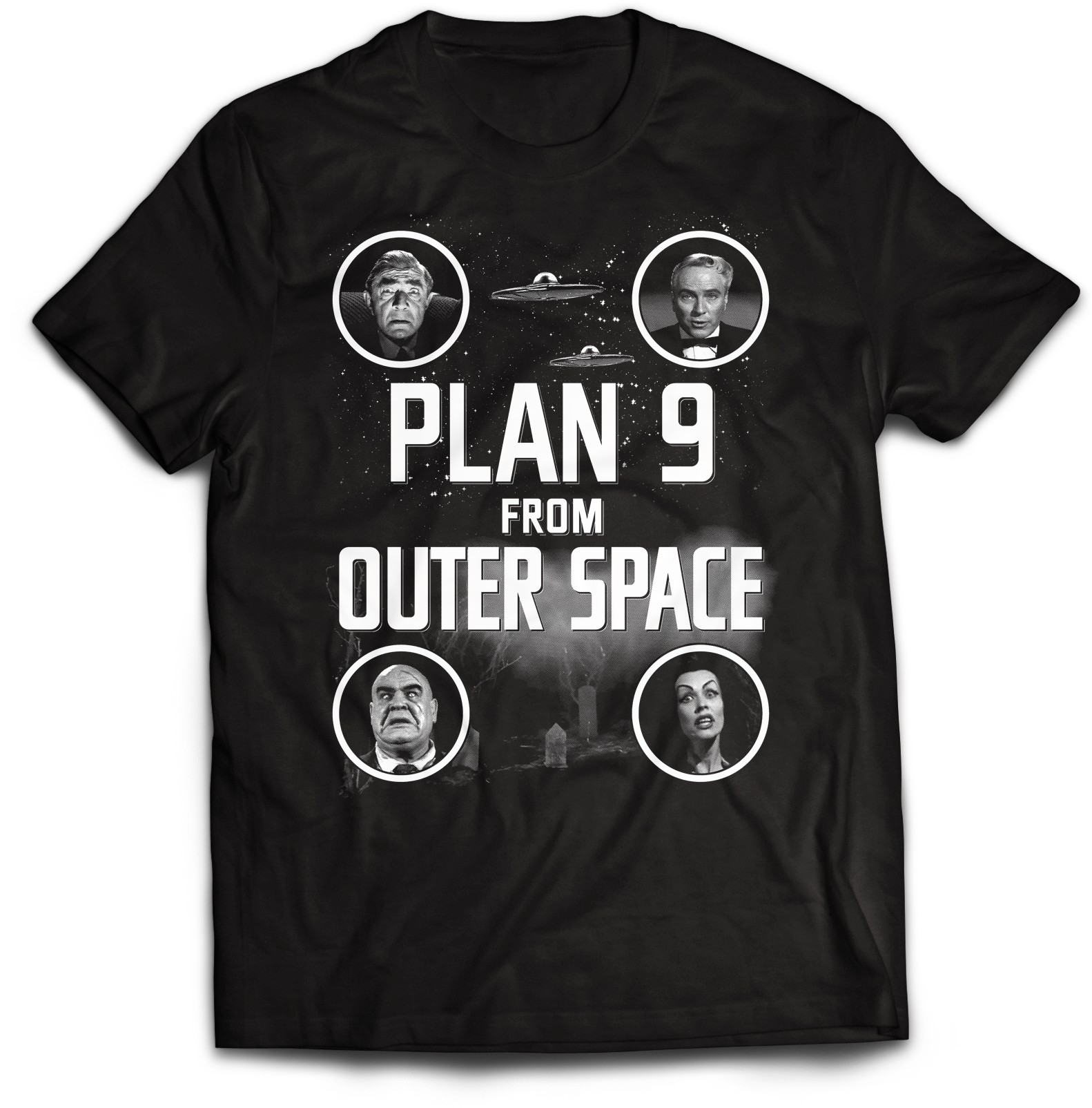 ATOM AGE: "PLAN 9 FROM OUTER SPACE" STARS T-SHIRT