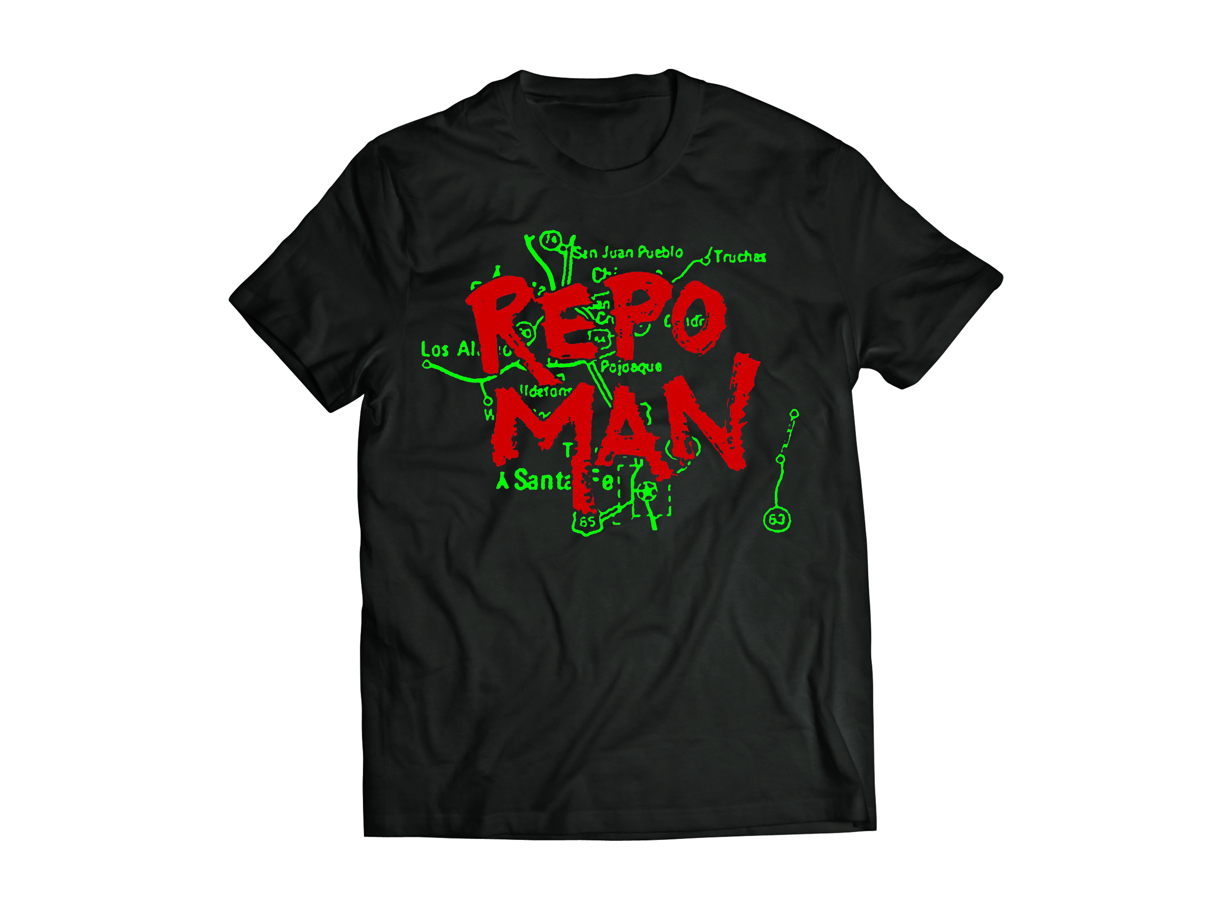 REPO MAN: "LOGO AND MAP" T-SHIRT