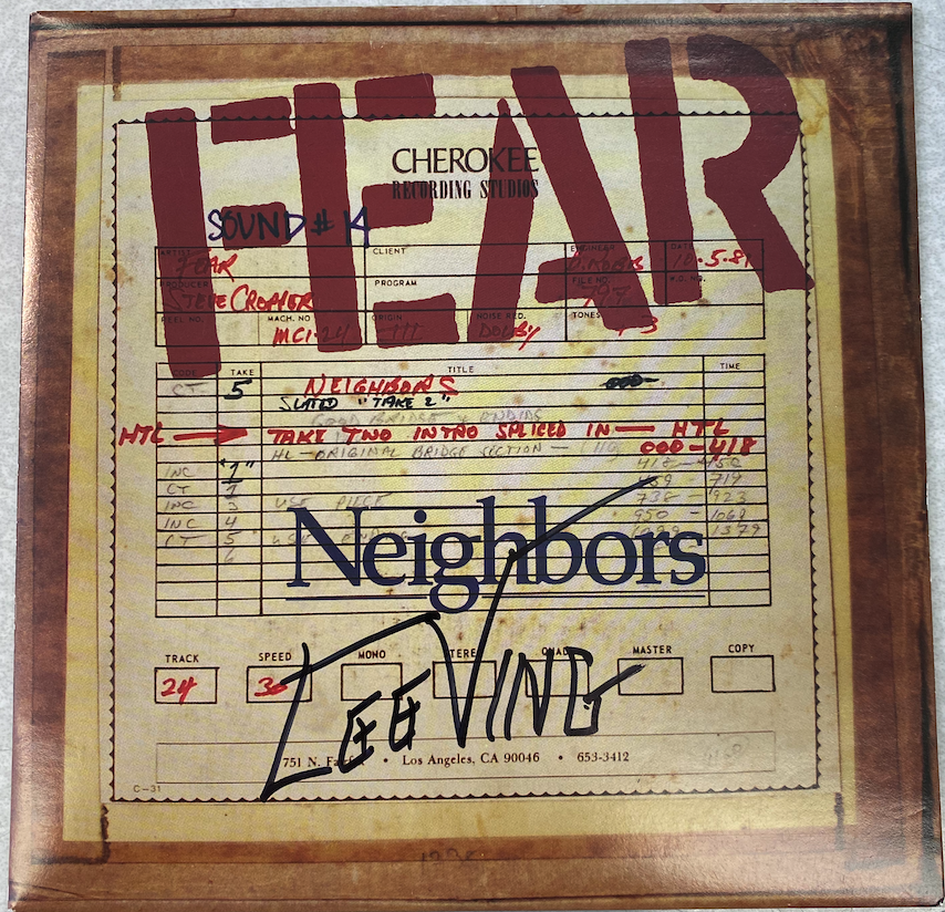 FEAR & JOHN BELUSHI: NEIGHBORS 7" VINYL SINGLE EP