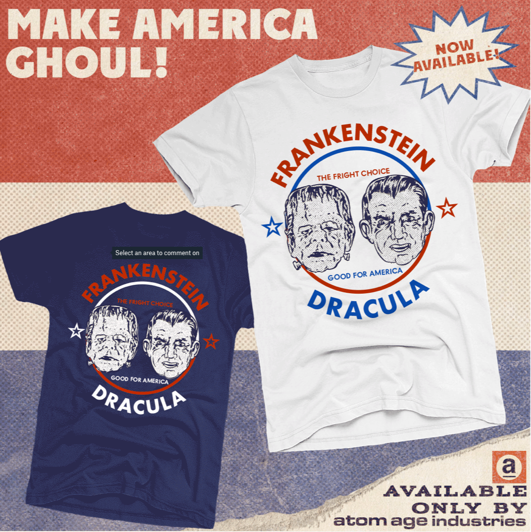 ATOM AGE: "FRANKENSTEIN X DRACULA" MONSTER ELECTION T-SHIRT