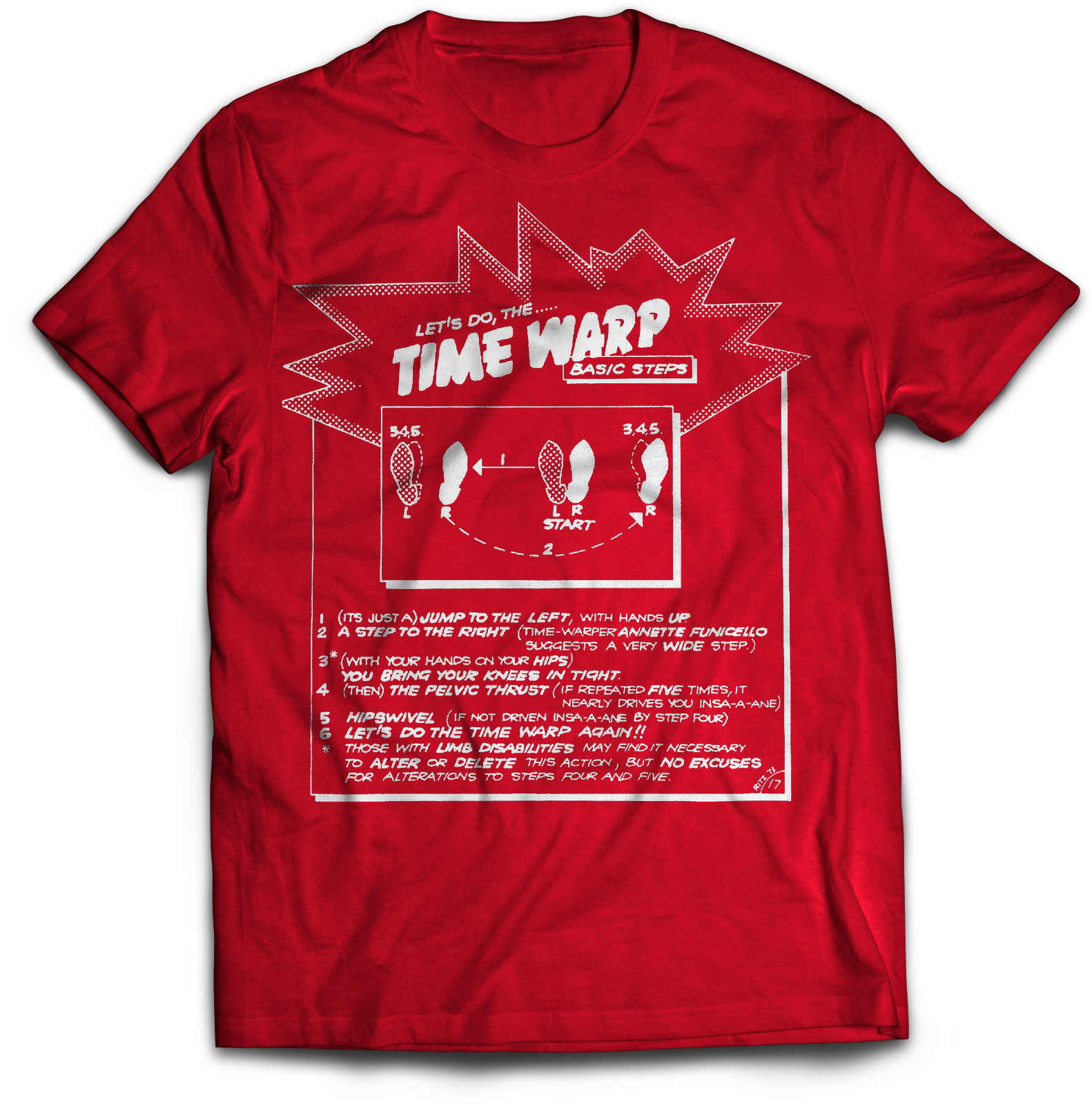 ROCKY HORROR PICTURE SHOW "TIME WARP" RED T-SHIRT
