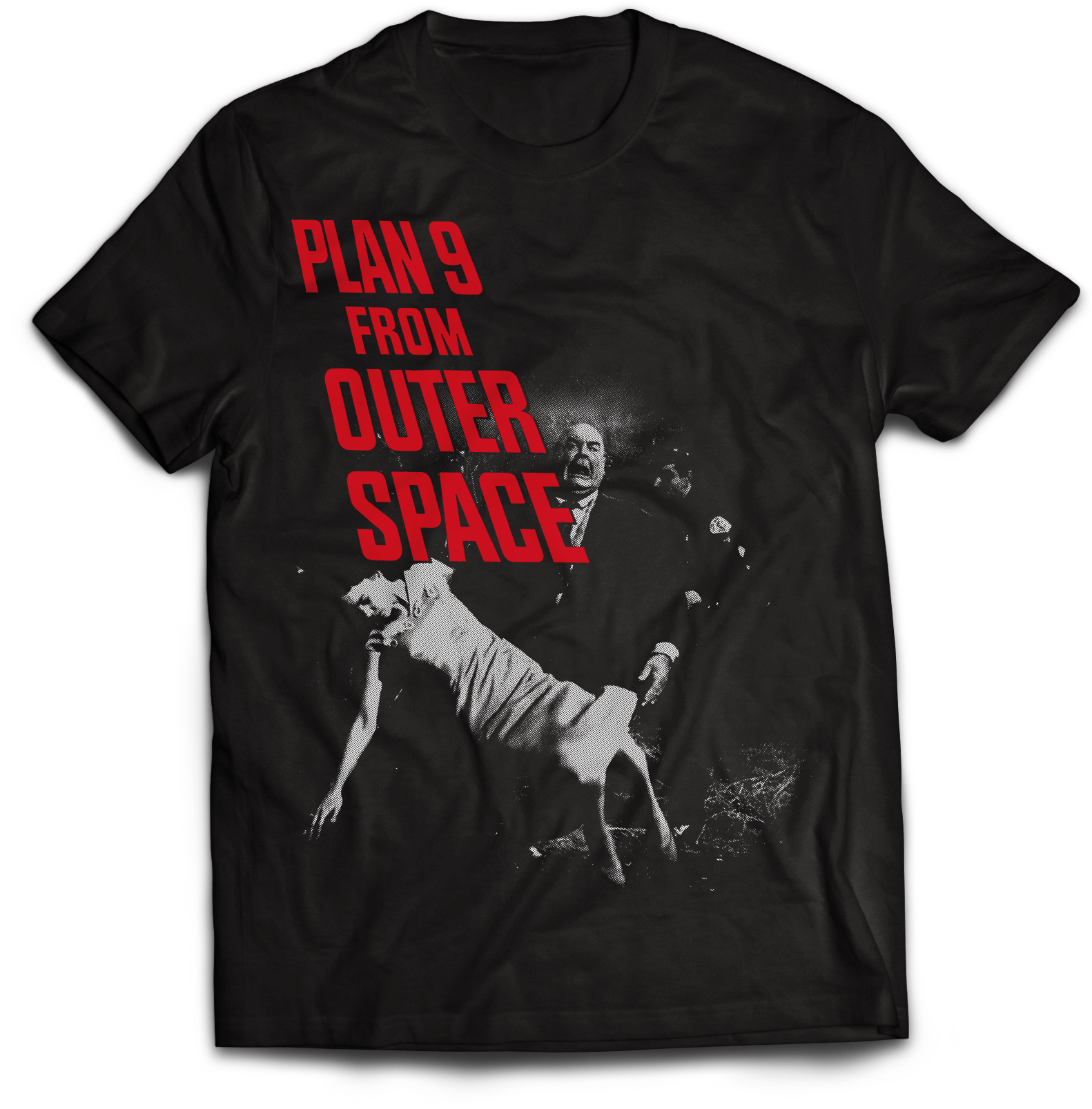 ATOM AGE: "PLAN 9 FROM OUTER SPACE" TOR & VICTIM T-SHIRT