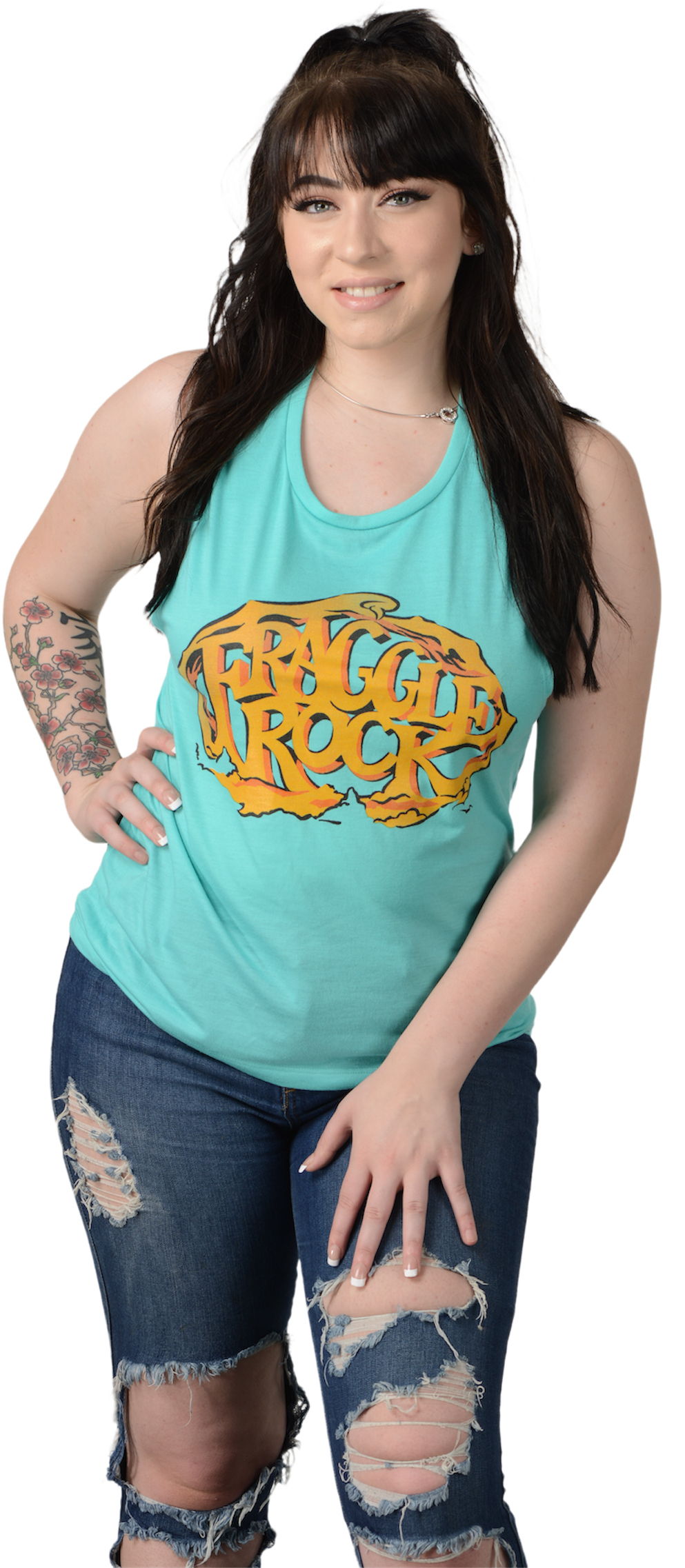 FRAGGLE ROCK VINTAGE LOGO LADIES TANK TOP