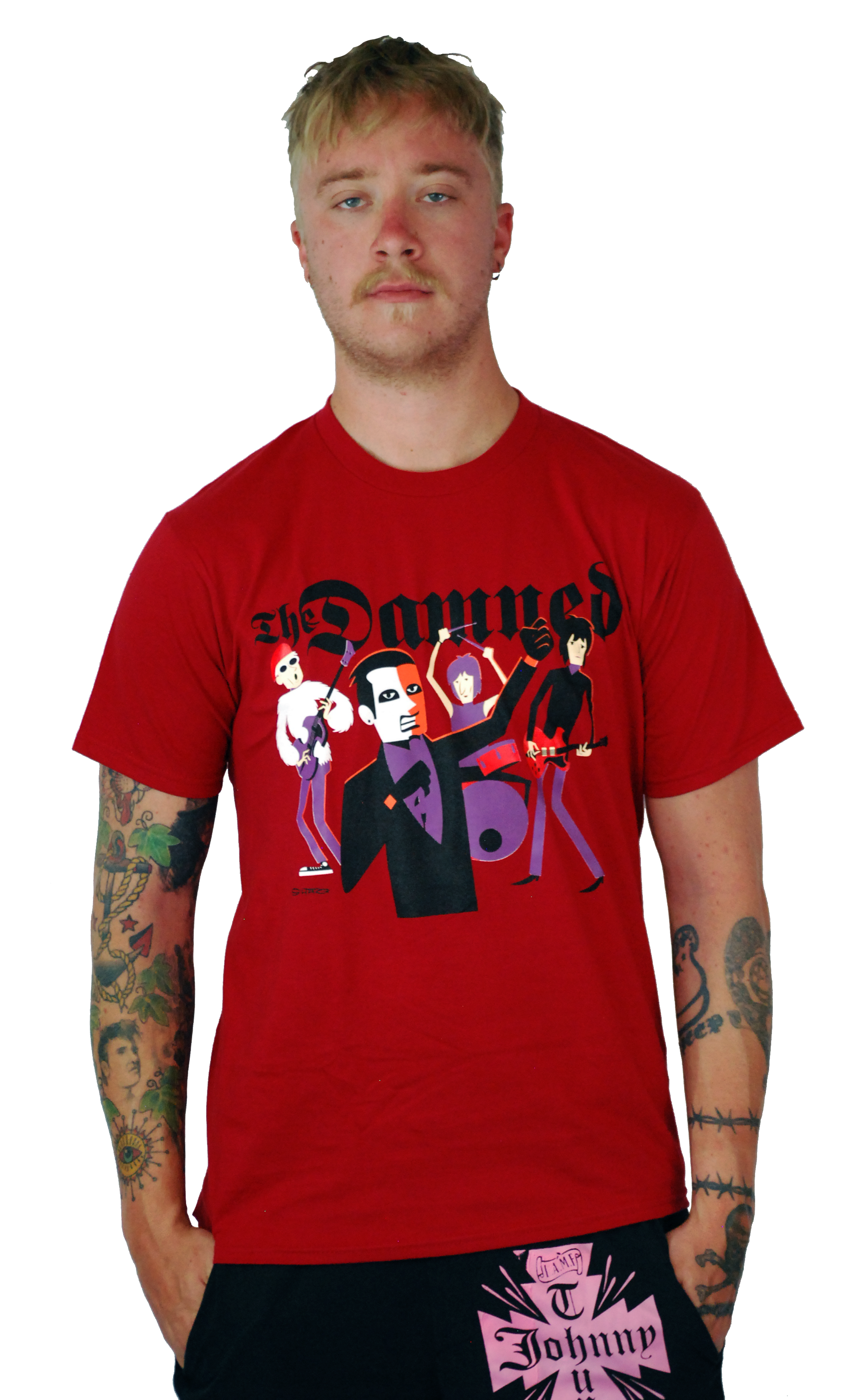DAMNED X SHAG "ORIGINAL LINEUP" MAROON T-SHIRT