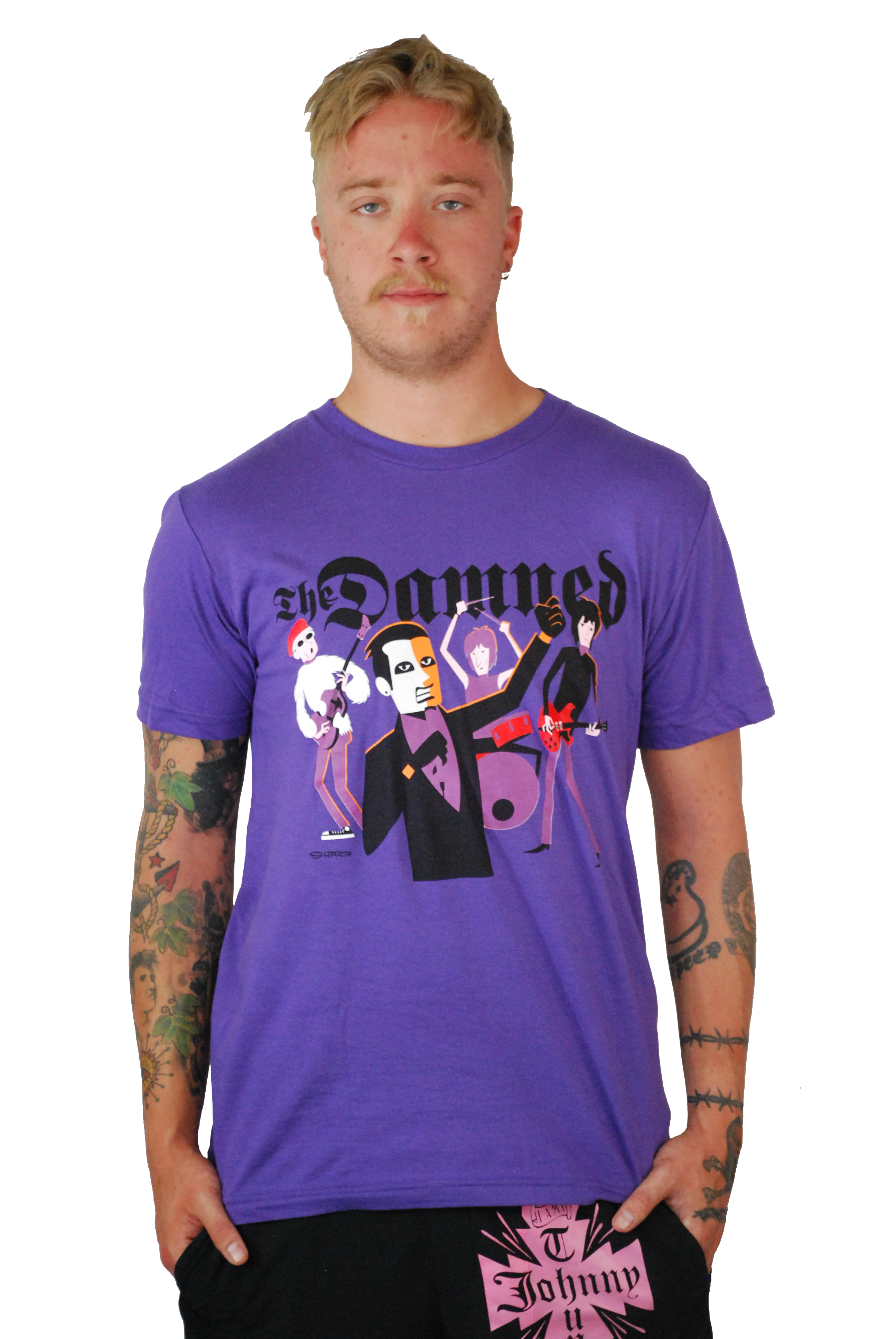 DAMNED X SHAG "ORIGINAL LINEUP" PURPLE T-SHIRT