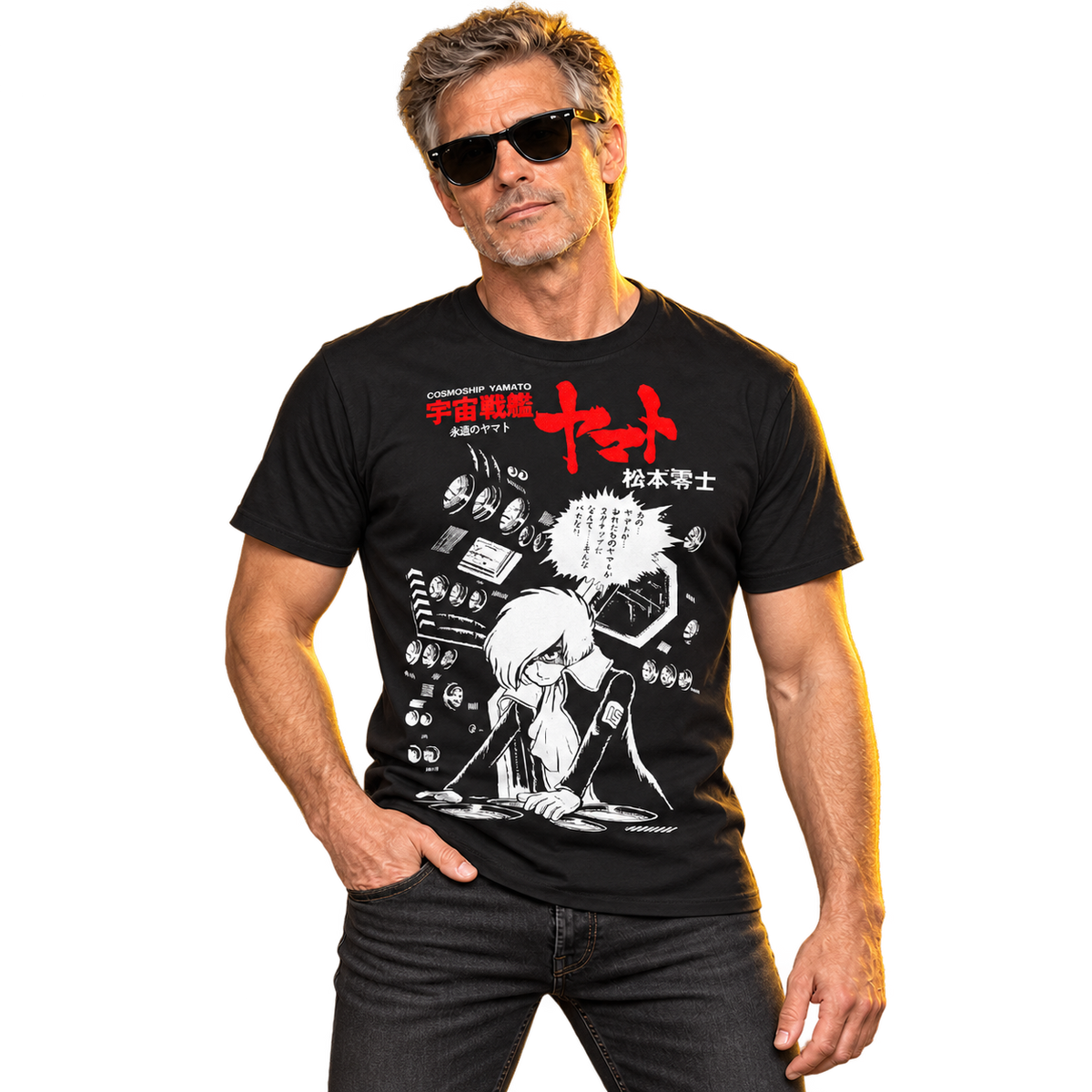 LEIJI MATSUMOTO'S "SPACE CRUISER YAMATO" - KODAI AT THE CONTROLS T-SHIRT