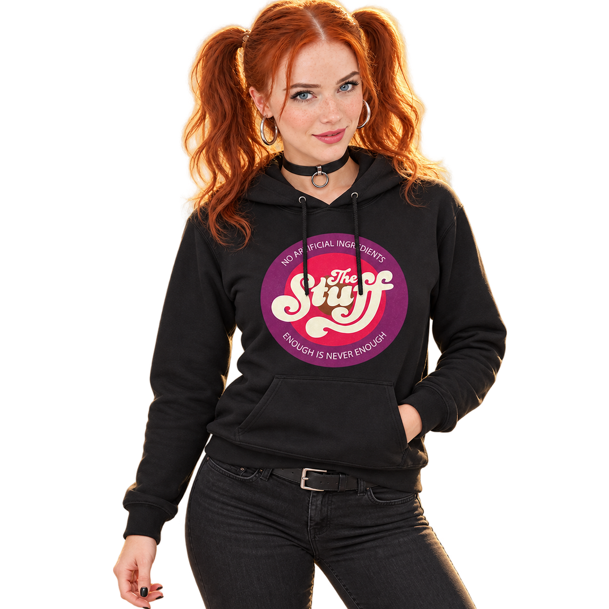 THE STUFF "LOGO" PULLOVER HOODED SWEATSHIRT