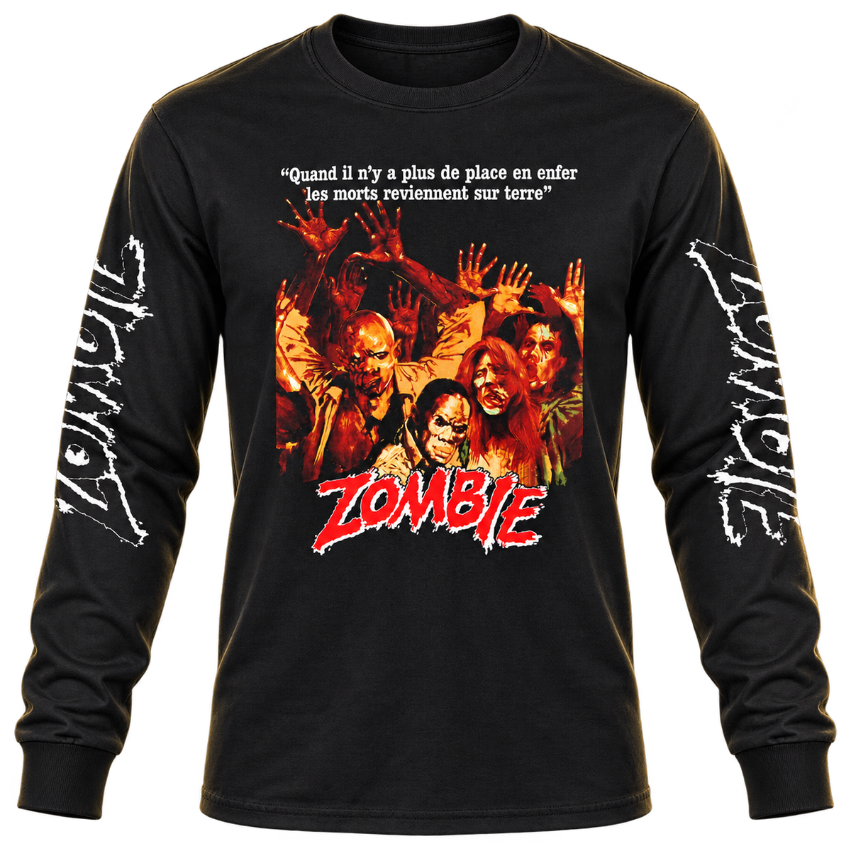 DARIO ARGENTO "ZOMBIE: DAWN OF THE DEAD" FRENCH POSTER LONG SLEEVE T-SHIRT