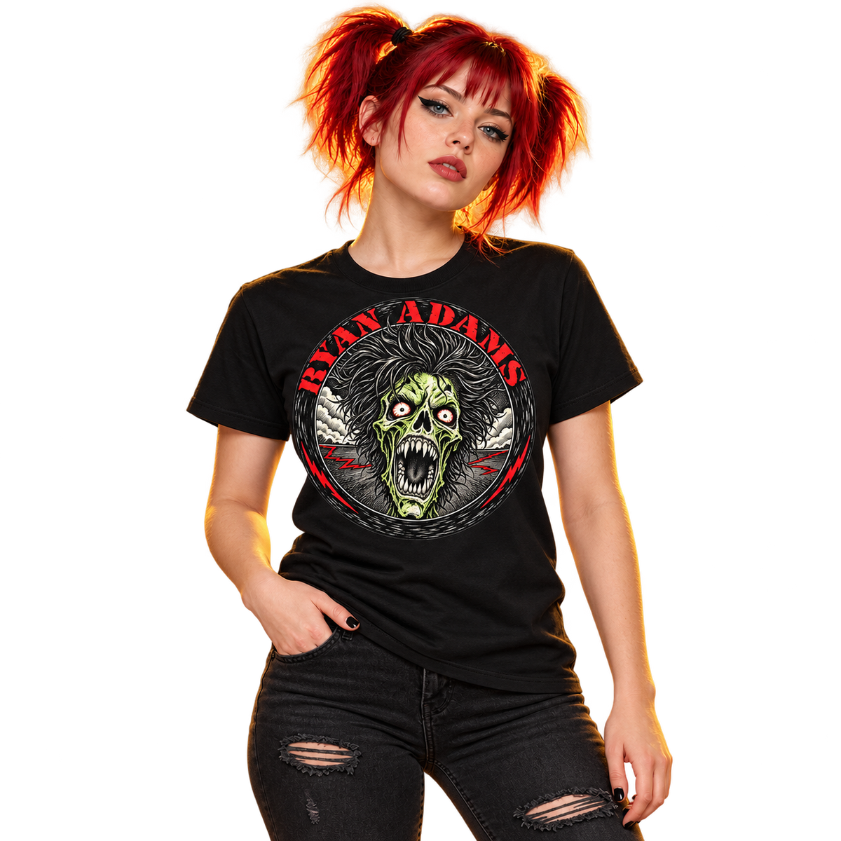 RYAN ADAMS / PAX AM "RA ROUND SKULL" T-SHIRT