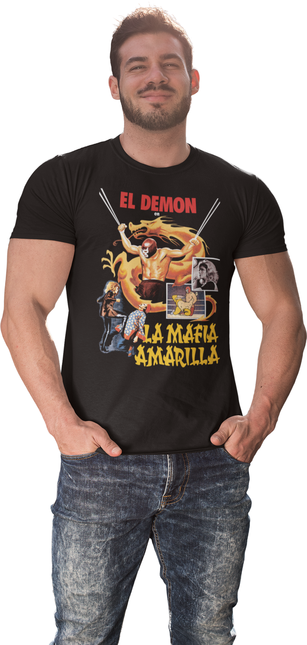 ATOM AGE: LOS LUCHADORES "EL DEMON VS LA MAFIA AMARILLA" T-SHIRT
