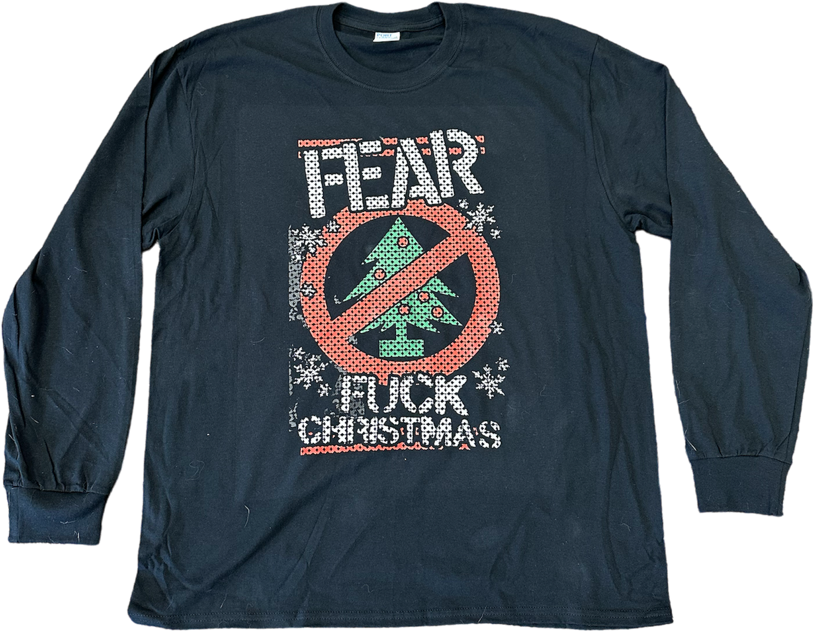 FEAR "FUCK CHRISTMAS" CLASSIC UGLY CHRISTMAS LONG SLEEVE T-SHIRT **CLEARANCE**