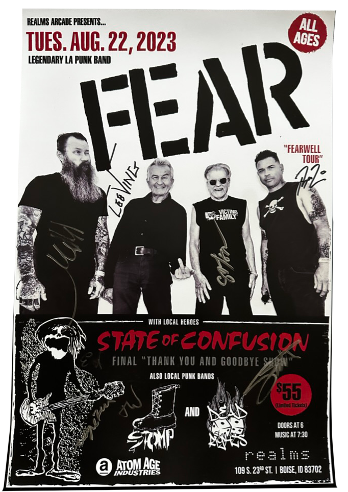 FEAR X STATE OF CONFUSION BOISE TOUR POSTER
