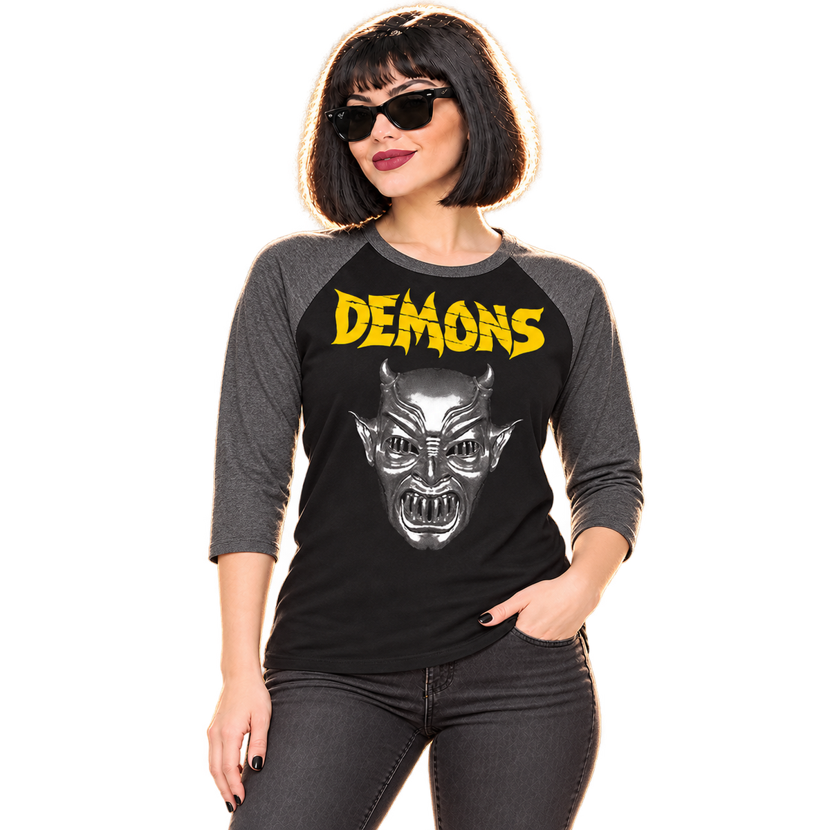 LAMBERTO BAVA'S "DEMONS" MASK 3/4 SLEEVE RAGLAN