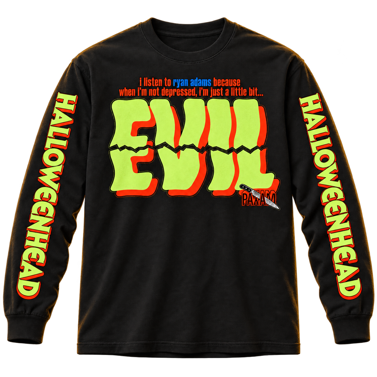 RYAN ADAMS / PAX AM "EVIL" HALLOWEENHEAD LONGSLEEVE T-SHIRT