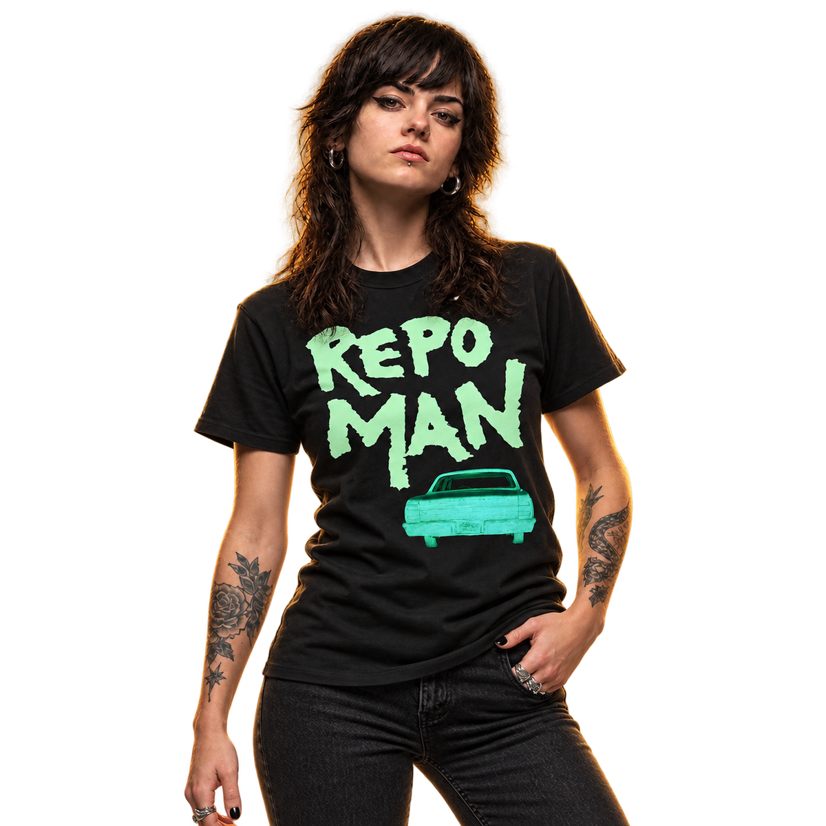 REPO MAN: CAR & LOGO GLOW IN THE DARK T-SHIRT