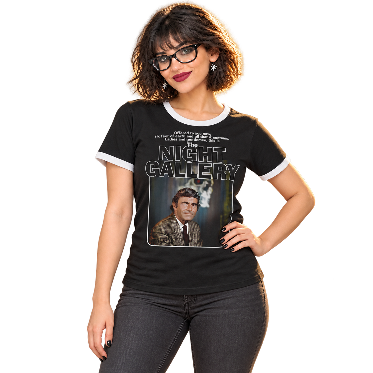 NIGHT GALLERY "SERLING PORTRAIT" RINGER T-SHIRT