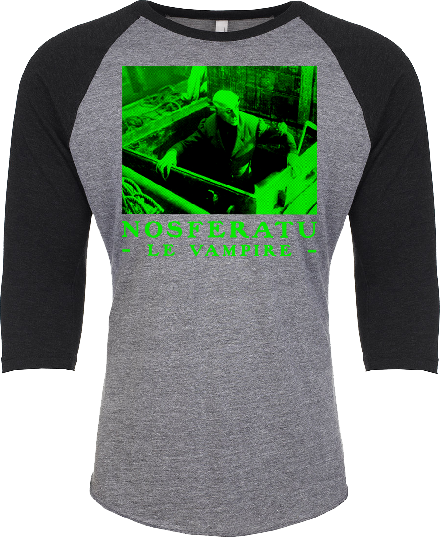 ATOM AGE: NOSFERATU "LE VAMPIRE" GREY 3/4 SLEEVE RAGLAN