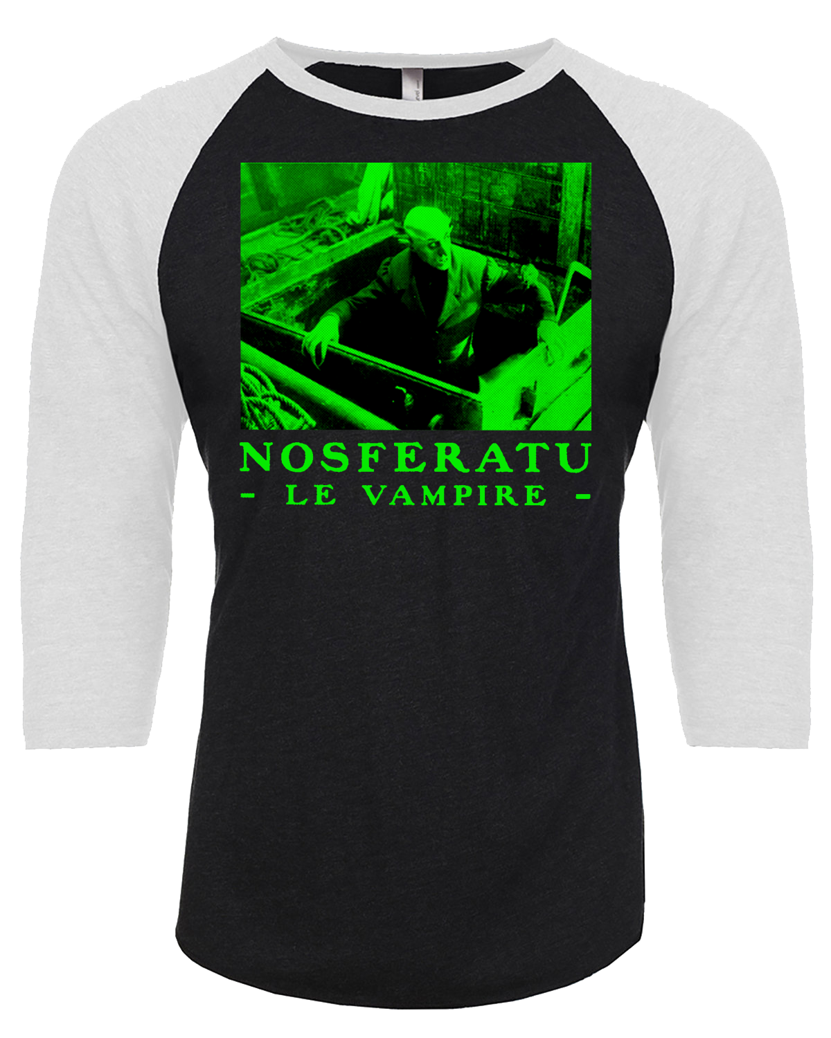ATOM AGE: NOSFERATU "LE VAMPIRE" WHITE 3/4 SLEEVE RAGLAN