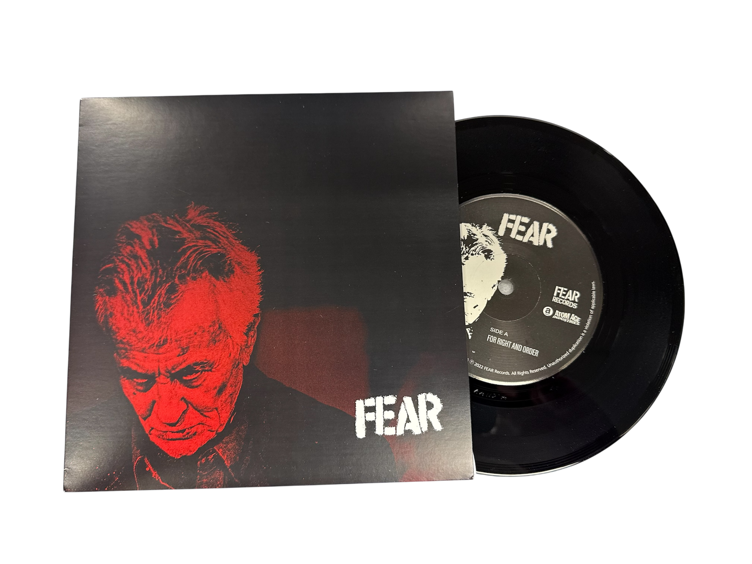 FEAR "FOR RIGHT AND ORDER" 7" VINYL SINGLE  ** IN STOCK AND SHIPS IMMEDIATELY**