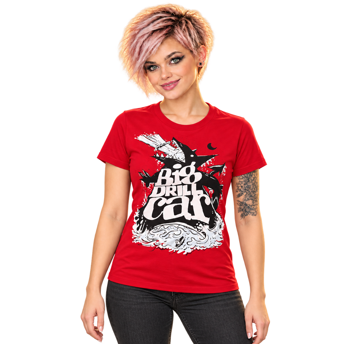 BIG DRILL CAR: "DOG" RED T-SHIRT