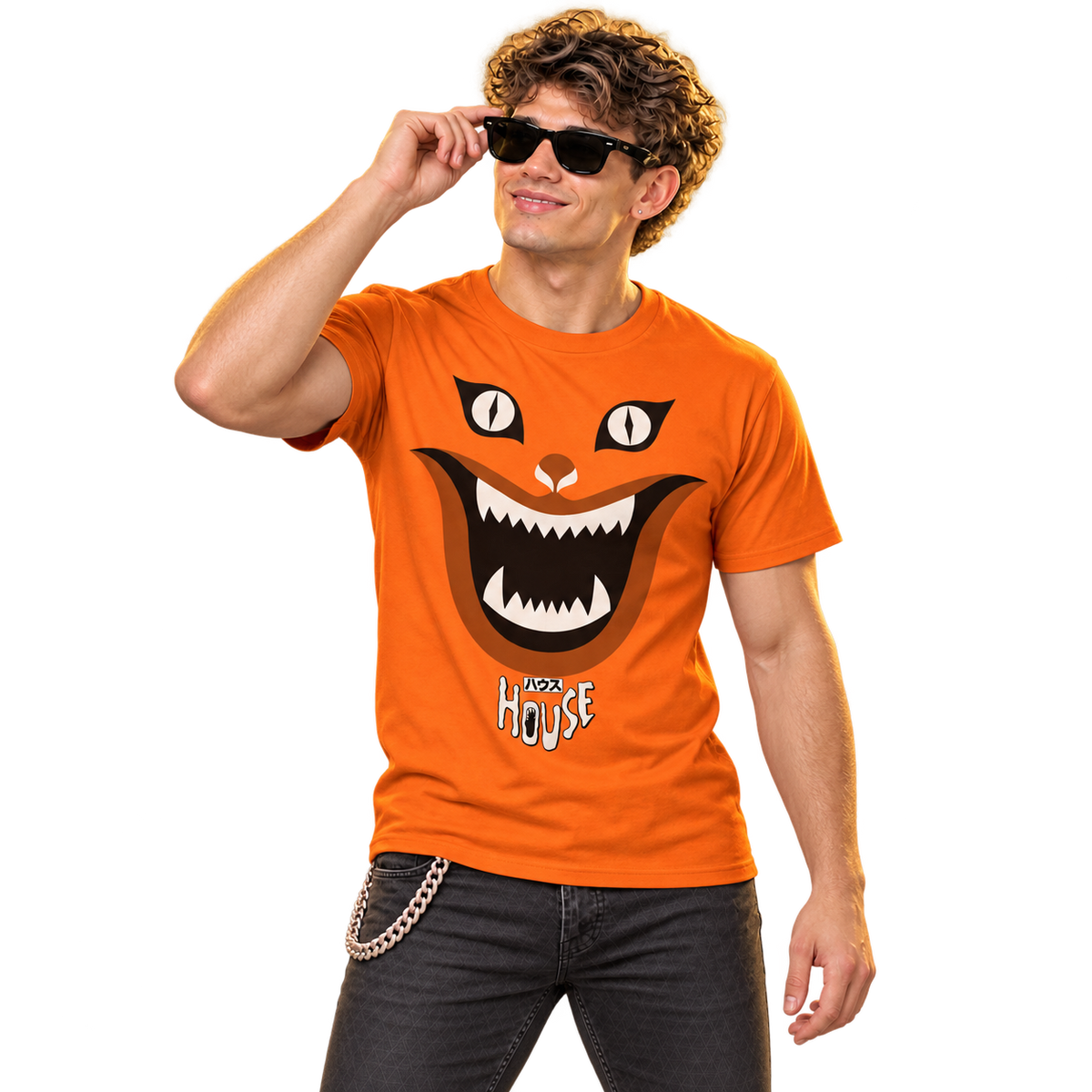 HOUSE (HAUSU) CAT & LOGO T-SHIRT