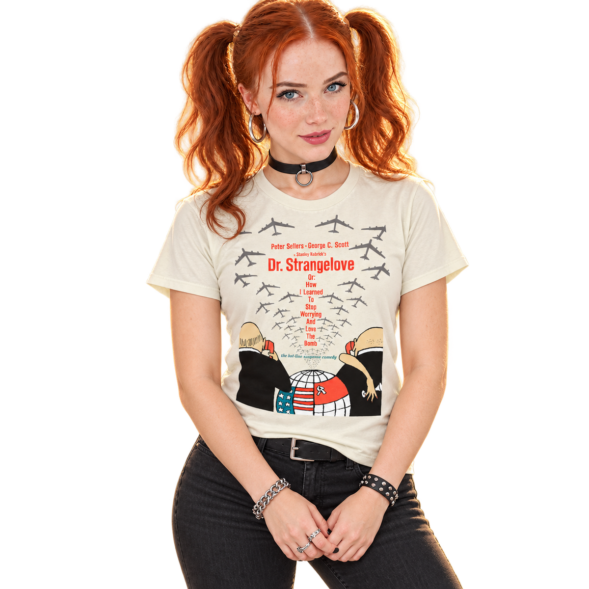 DR. STRANGELOVE, OR:  HOW I LEARNED TO STOP WORRYING AND LOVE THE BOMB - USA POSTER NATURAL T-SHIRT