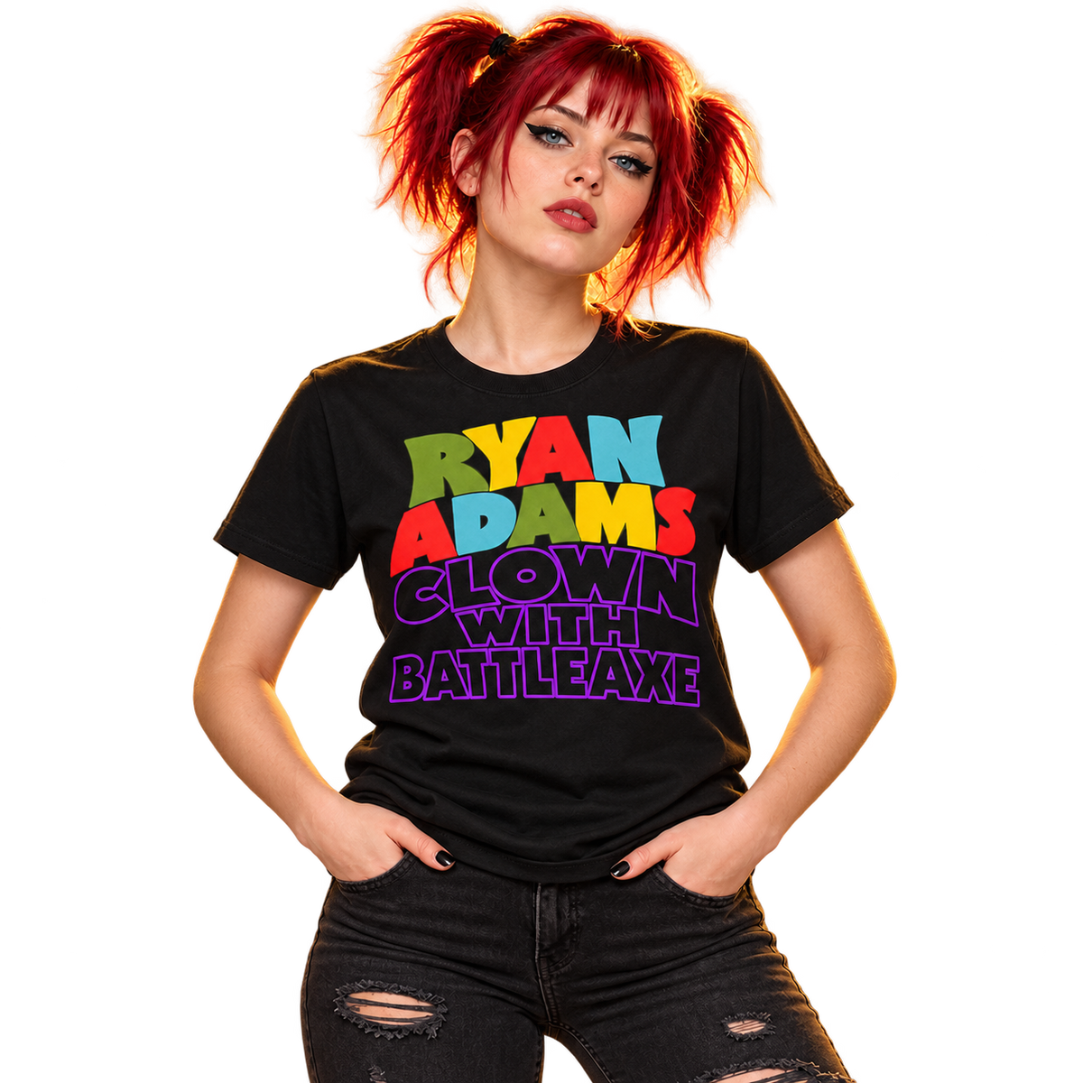 RYAN ADAMS / PAX AM "CLOWN WITH BATTLEAXE" T-SHIRT **LIMITED TO 50 PCS**