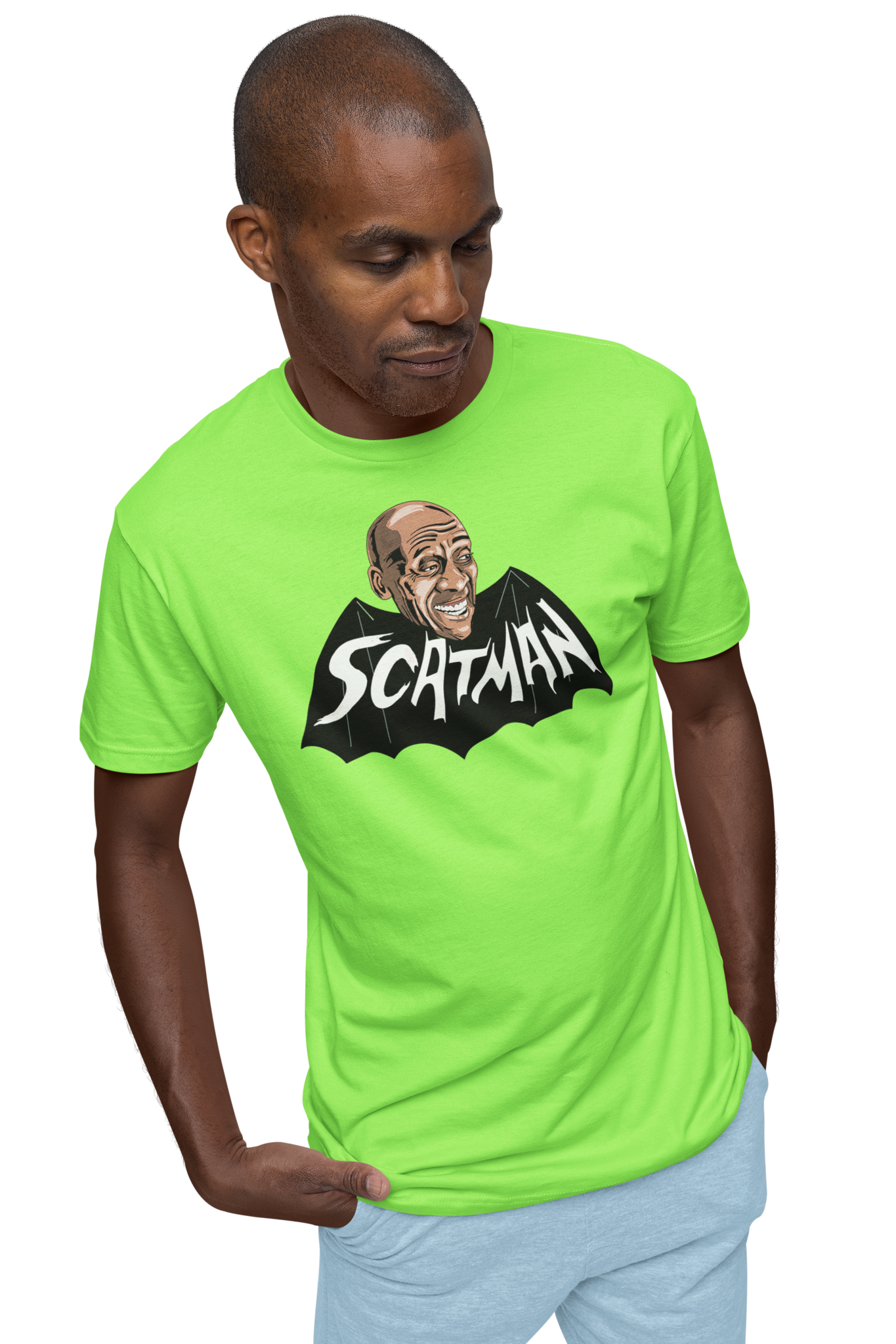 ATOM AGE - "SCATMAN" GREEN T-SHIRT (ART BY JEFF BRAWN)