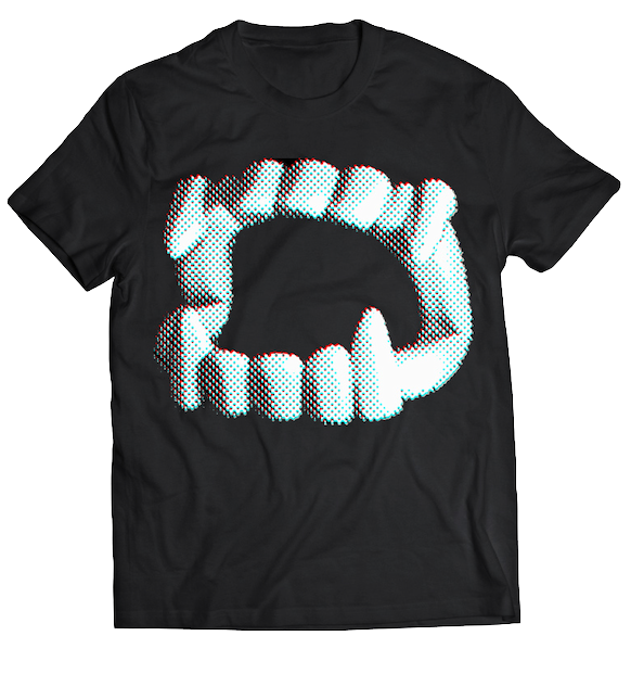 ATOM AGE: "VAMPIRE TEETH" 3D T-SHIRT WITH GLASSES