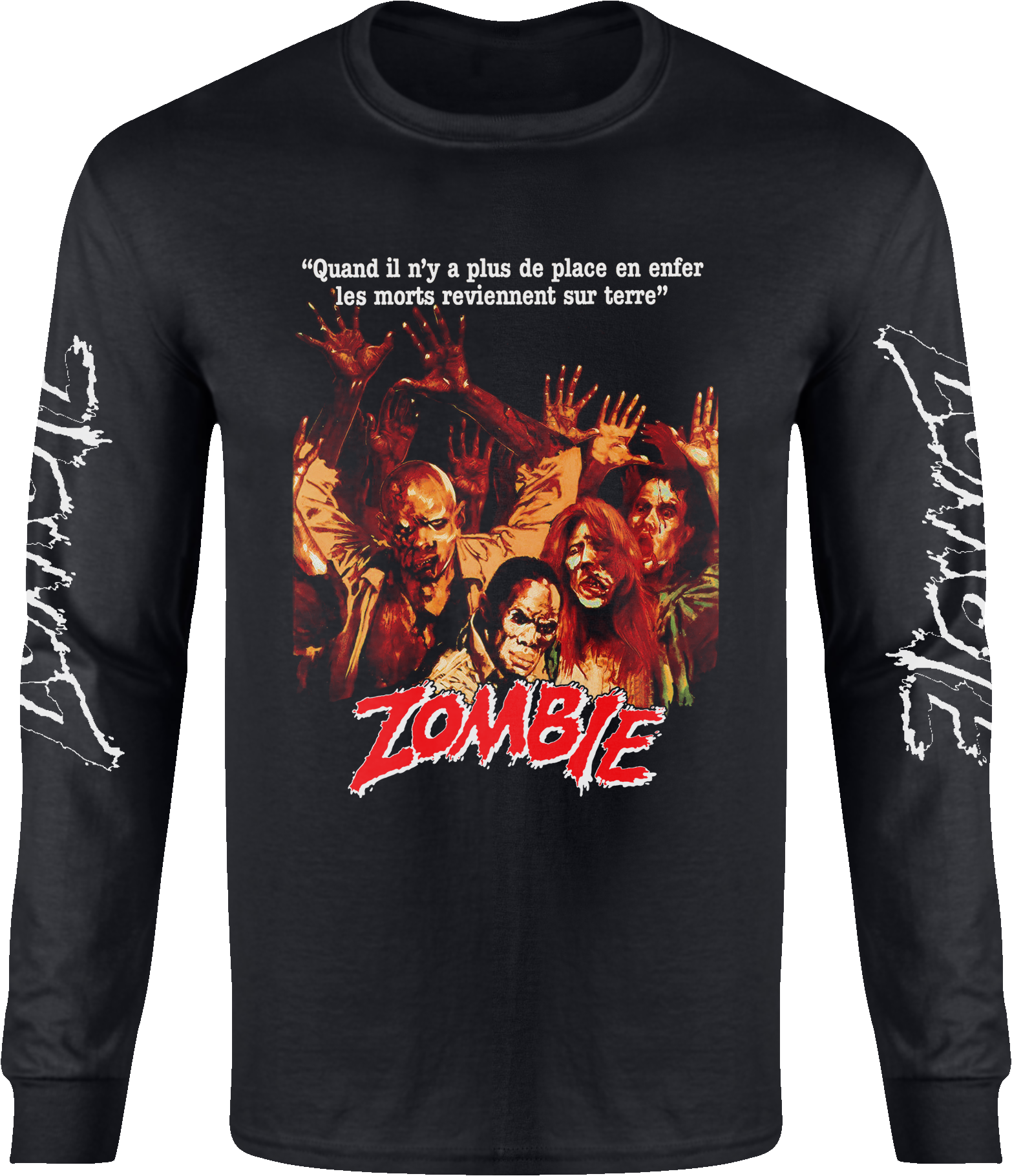 DARIO ARGENTO "ZOMBIE" FRENCH POSTER LONG SLEEVE T-SHIRT