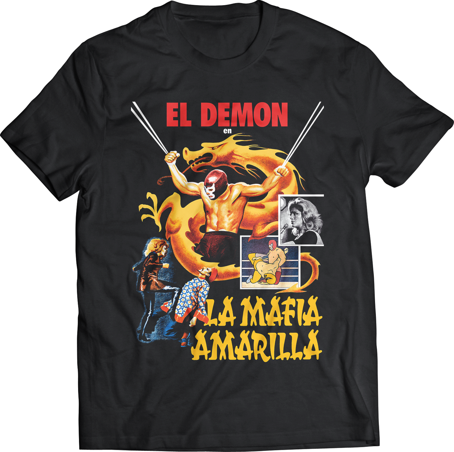 ATOM AGE: LOS LUCHADORES "EL DEMON VS LA MAFIA AMARILLA" T-SHIRT
